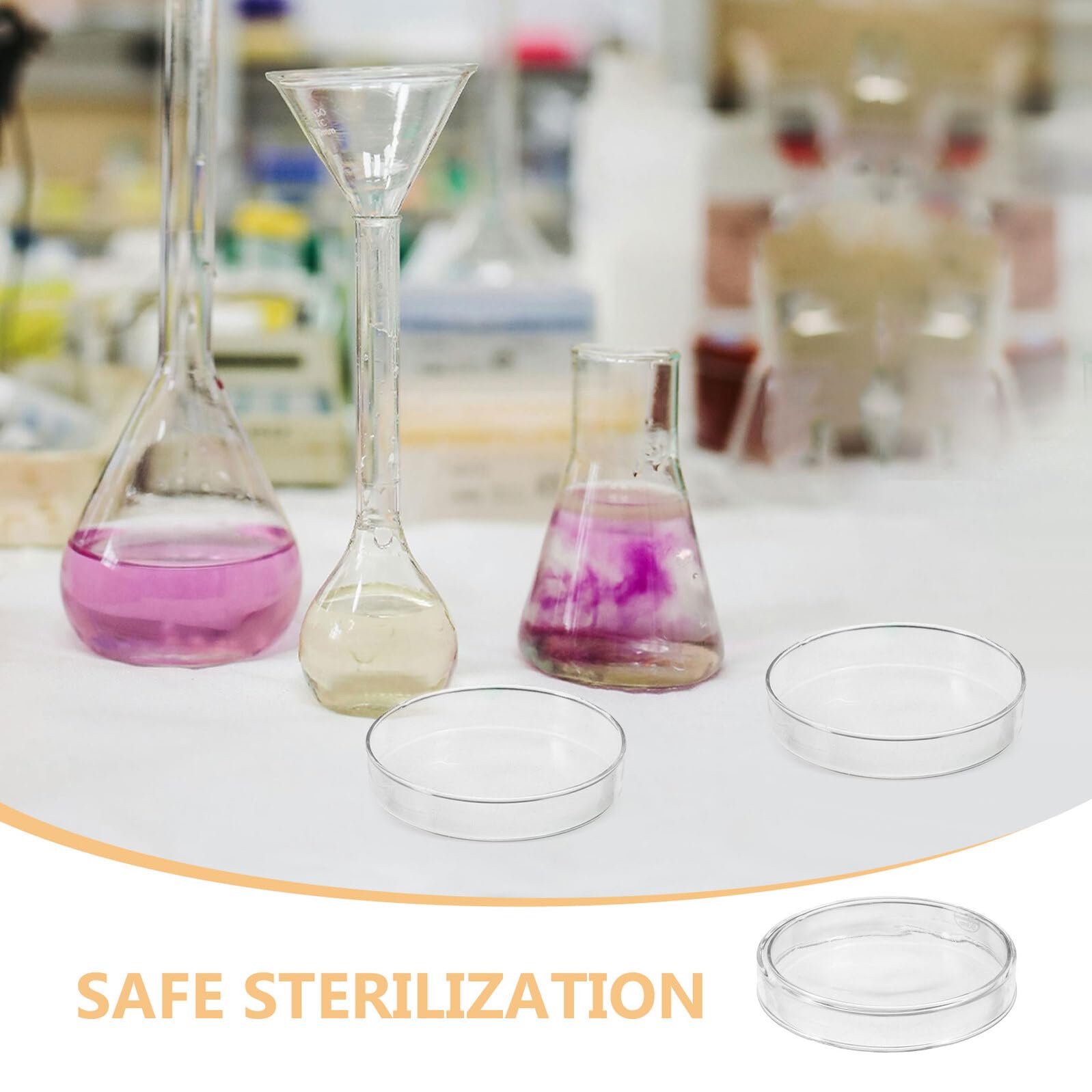 GALPADA 5 Stück Petrischalen aus Glas 90mm Hitzebeständig und Leicht zu Handhaben für Chemie Experimente und Gewebekultur im Labor
