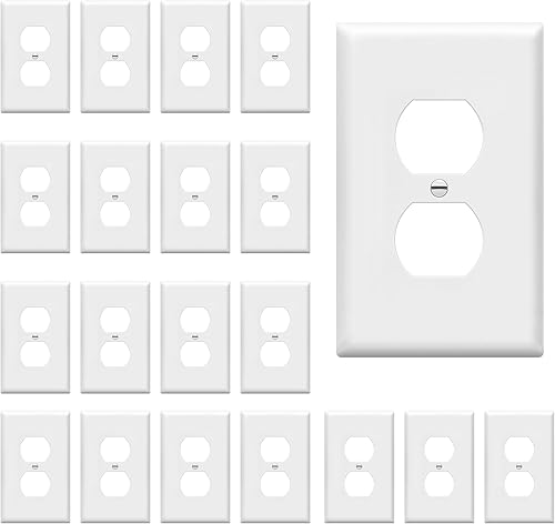 Miniatura 66 de ENERLITES Placa de pared dúplex para tomacorriente, cubierta de toma de corriente eléctrica, acabado brillante, tamaño mediano de 1 banda, 4.88" x