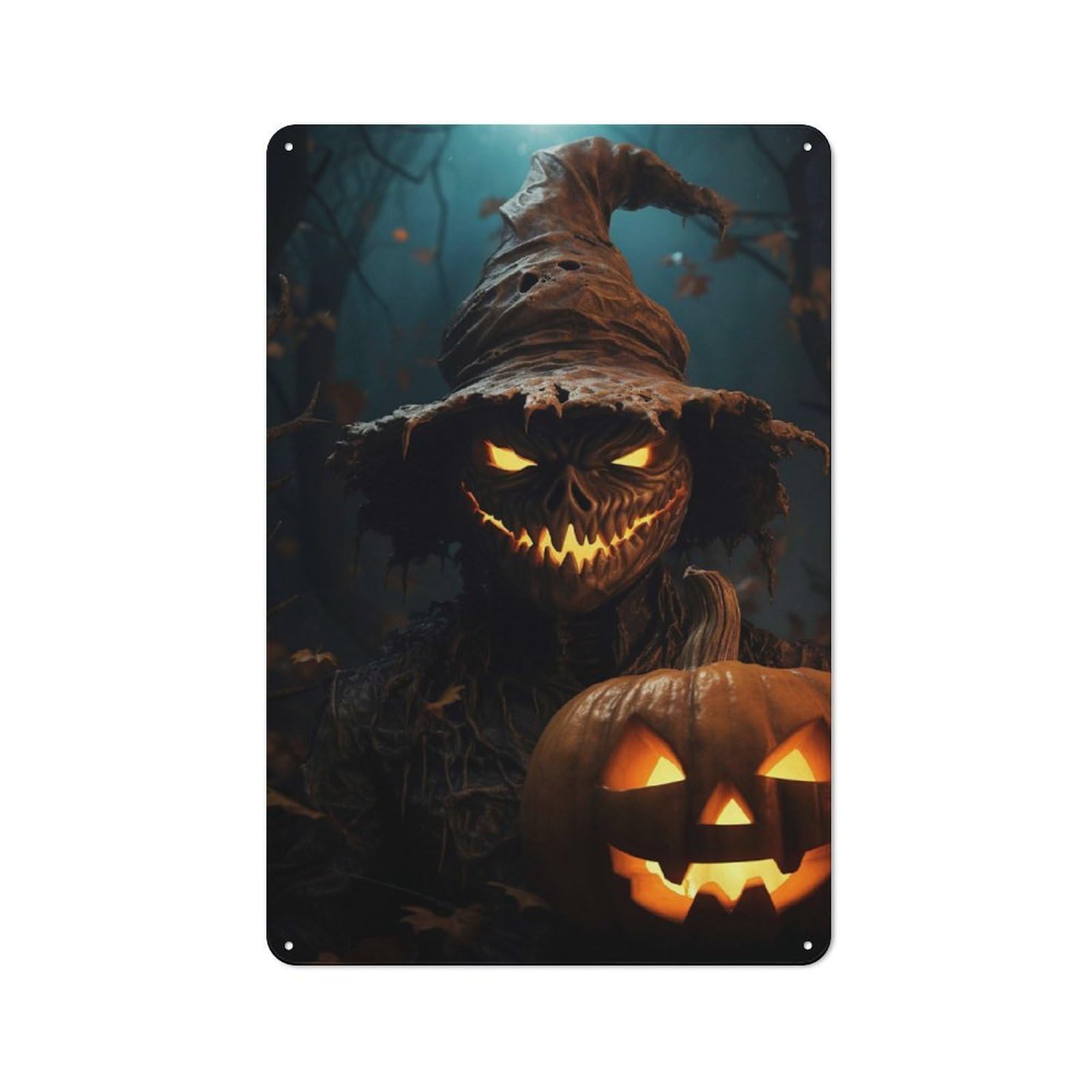Tin Wall Plaque 30x20cm with Harvest Of Fear for Pub Or Café, with Clear Vintage Wall Decor Character