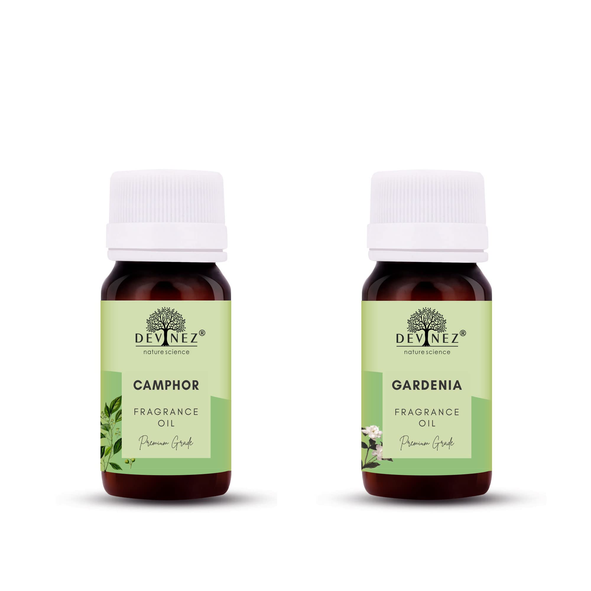 Devinez Camphor, Gardenia Aroma Oil for Ultrasonic Aromas/Tealight/Reed Diffuser (30ml Each, Multicolour)