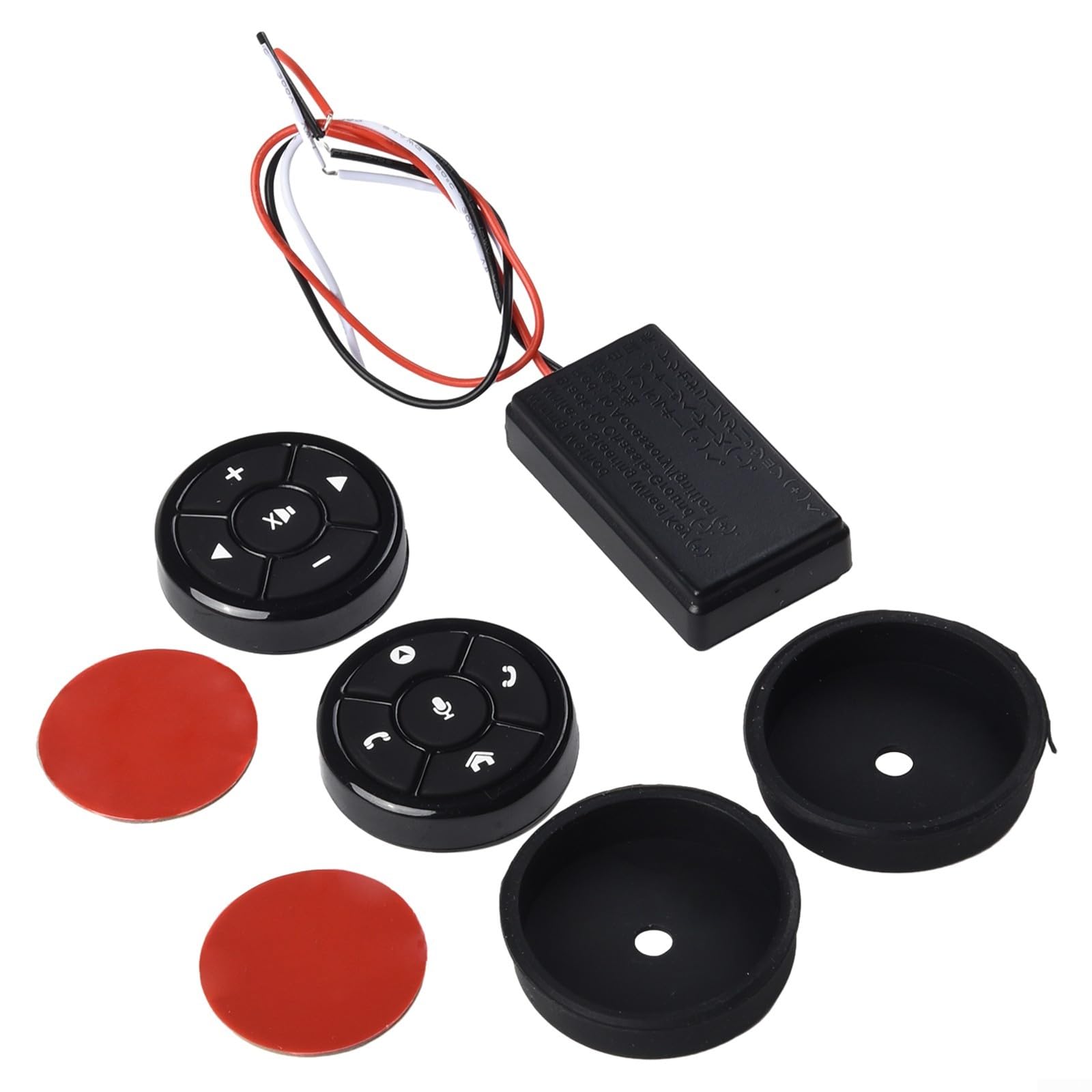 Zoegneer Botones multifunción para volante, control remoto para coche, reproductor multimedia, luz nocturna azul para Android, navegación de pantalla grande, control cuadrado inalámbrico