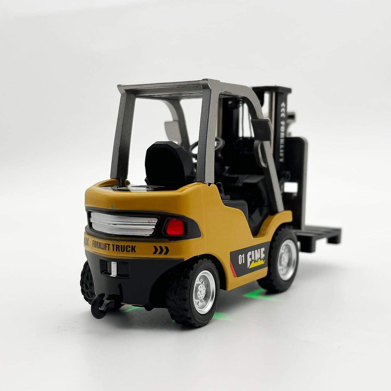 1:64 Mini Rc Alloy Forklift Truck 2.4 GHz and Mobile App Two Remote Control Mode,Rechargeable Battery, 2 in 1 Transformable Lift Fork & Hook with Lights & Sounds，Desktop toys suitable for adults