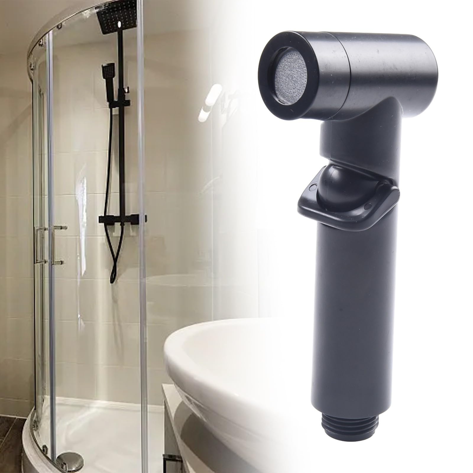 Spruzzatore portatile per bidet in ABS, soffione doccia con pressione regolabile, argento