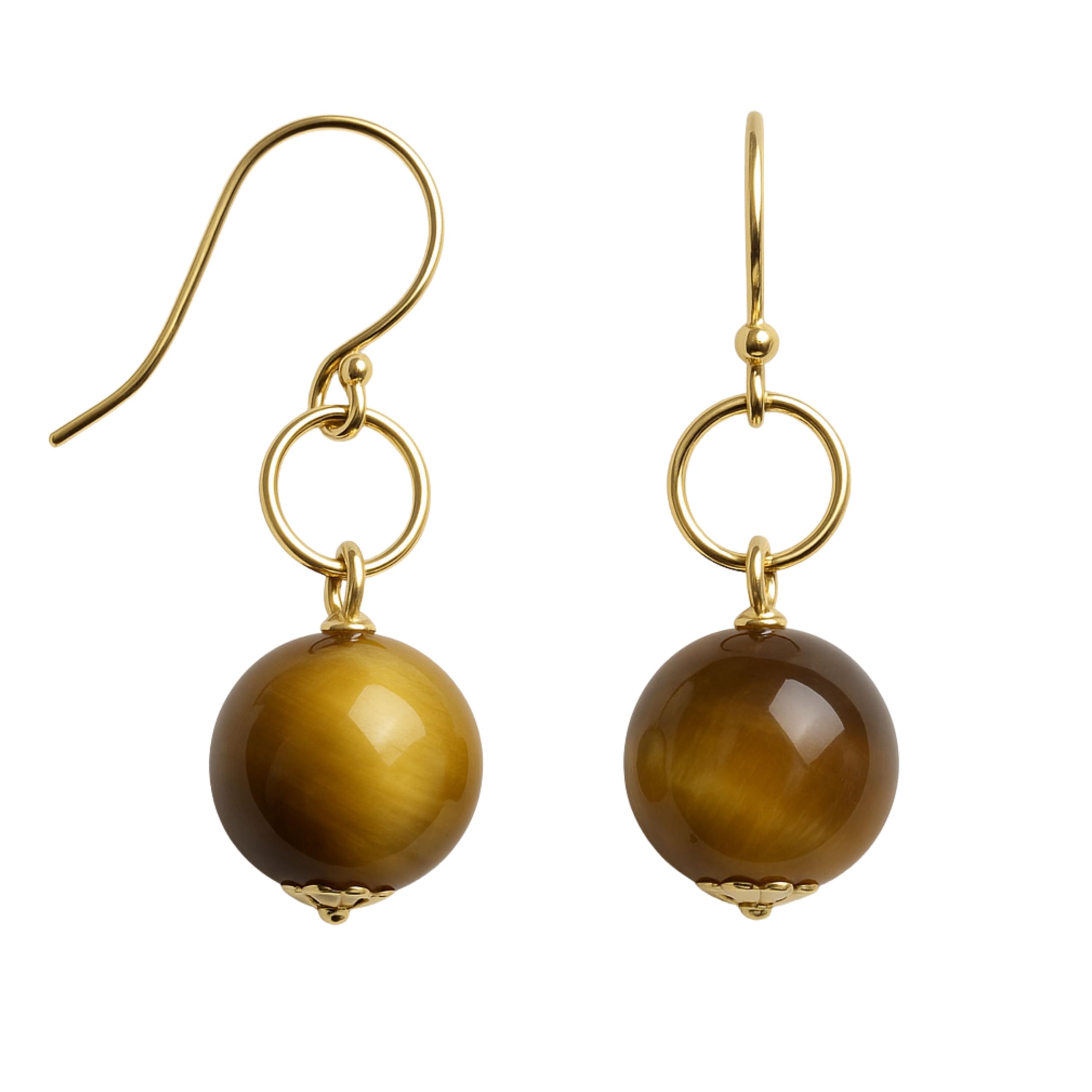 Tigerauge Gold Filled Tropfen Ohrringe | Geburtstagsgeschenk - Handgefertigte Geschenkideen für Frauen