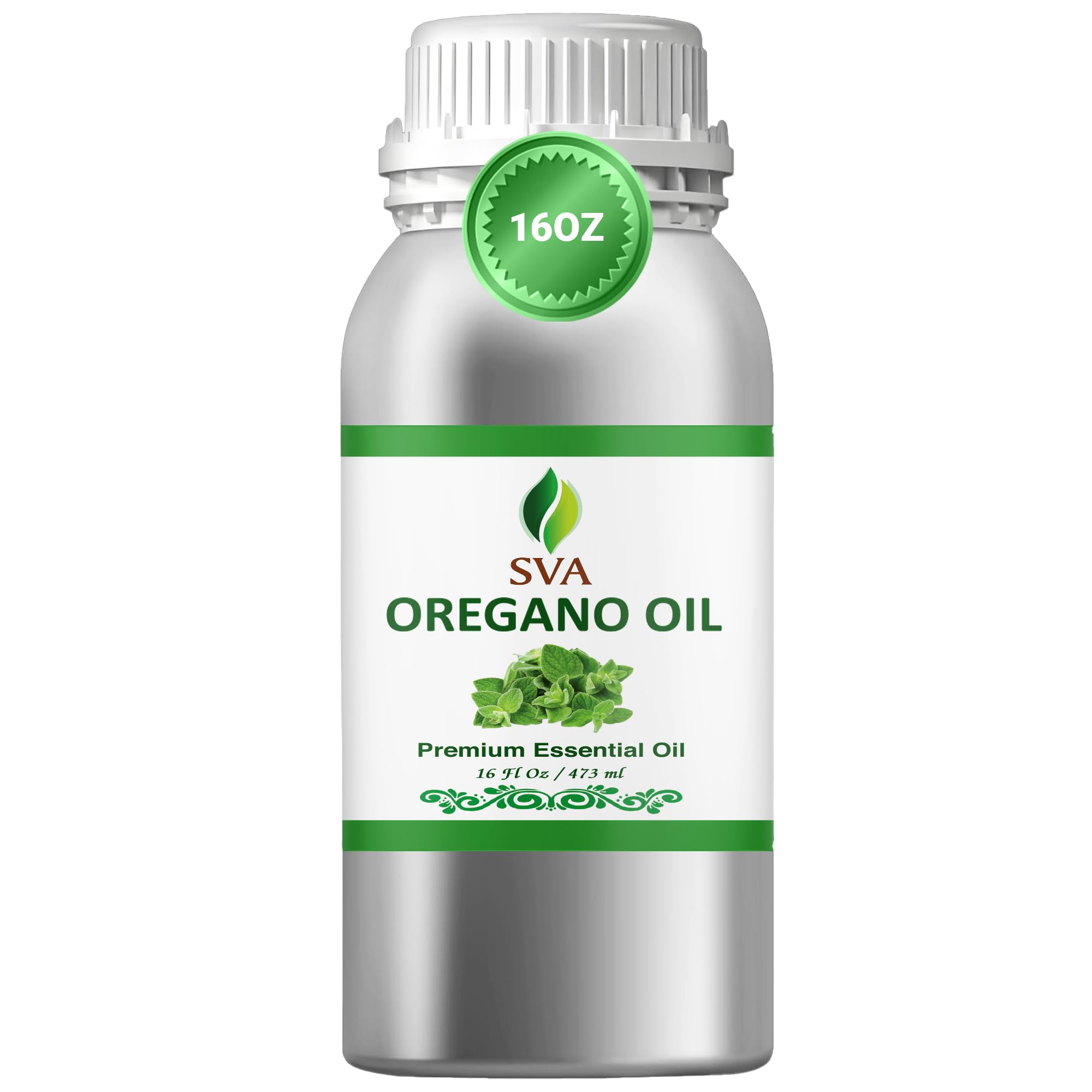 SVA Oregano Essential Oil – 16 Fl Oz – 100% Natural Oregano Oil - for Diffuser, Hair Care, Face, S-kin Care, Aromatherapy, Scalp and Body Massage, Soap and Candle Making