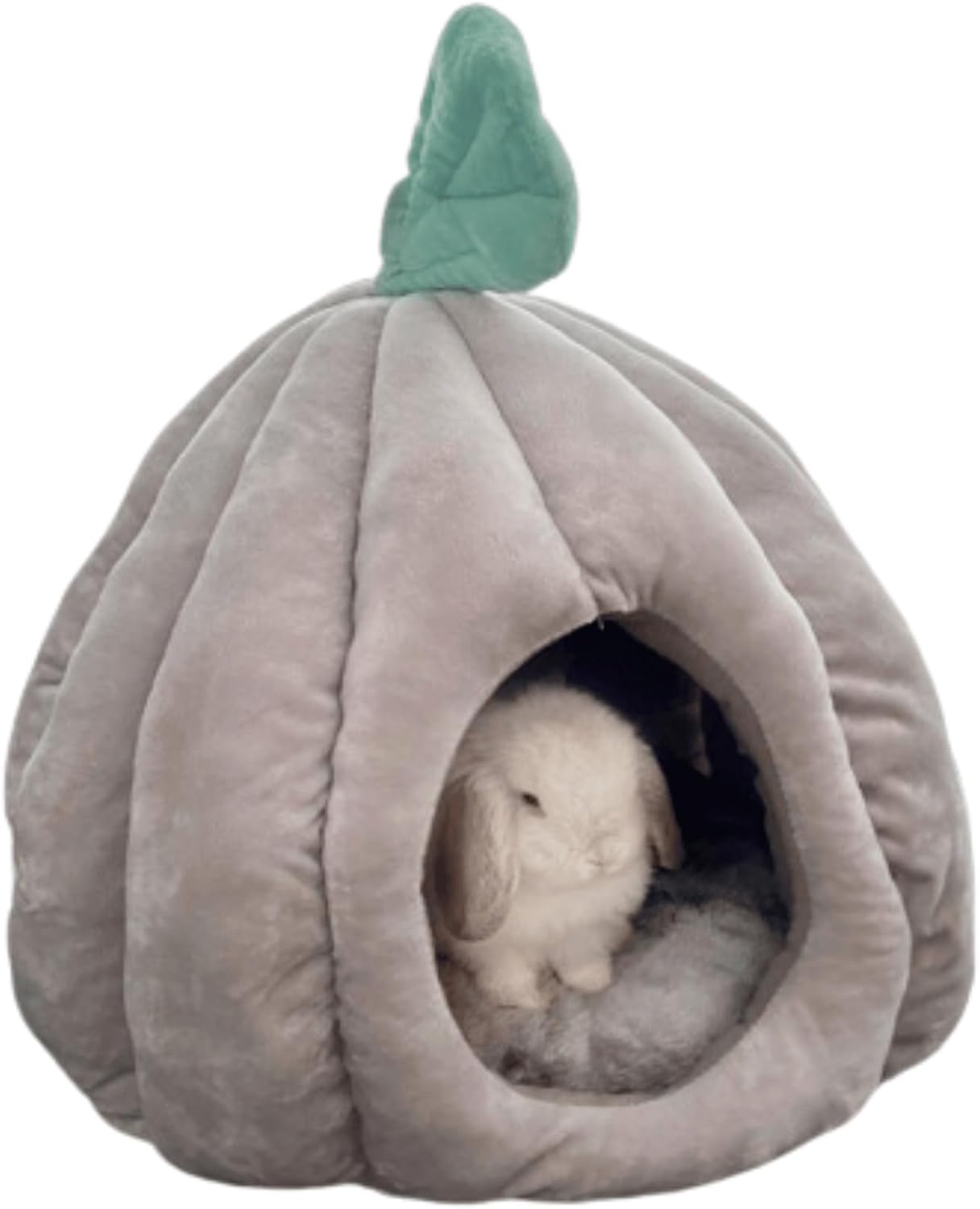 Rabbit Nest Pumpkin Rabbit Bed Cat Warm House Kittens Comfortable Tent Pet House Bed Cozy Rabbit House Rabbit Tent Bed for Rabbits Home Cloth Soft Nest (Grey)