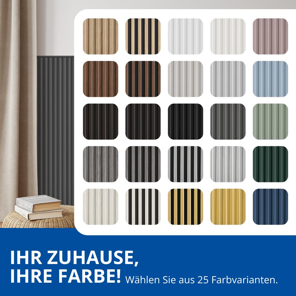 REESE Wandpaneele Weiß Matt | Startleiste 125 cm | Deckenpaneele | Wandverkleidung | kein Bohren | MDF