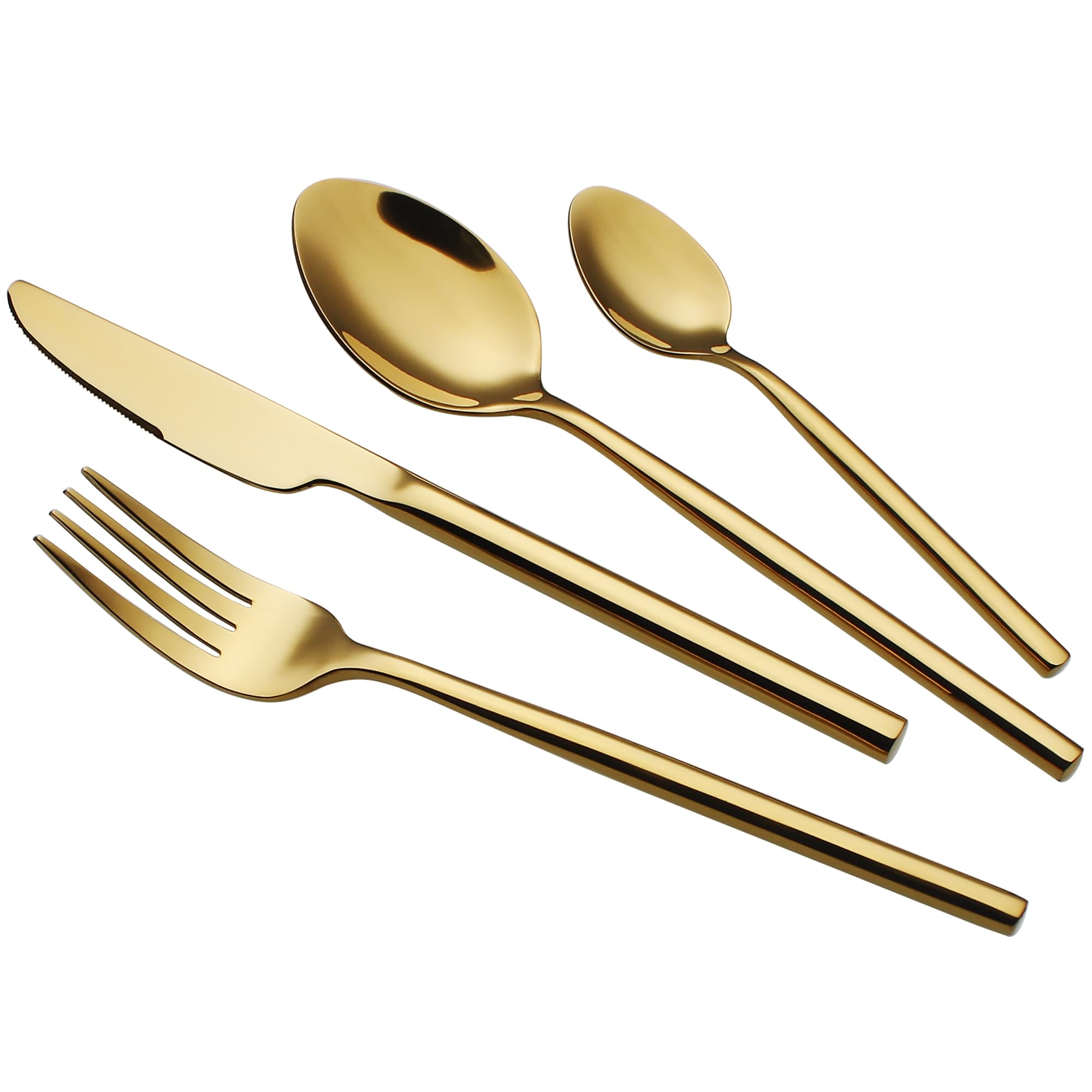 Amazon.com | CHAAMFORGE 24 Piece Silverware Set For 6 Gold Heavy