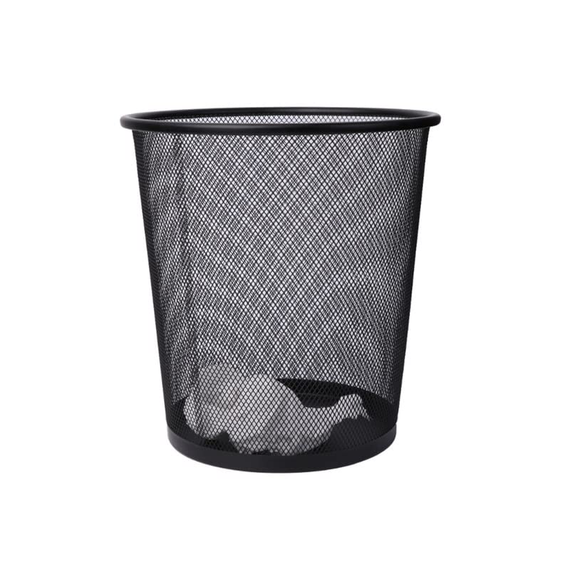 Cestino in Rete Metallica Pattumiera Rotonda Pattumiera per Il Riciclaggio Forniture per Strumenti per Ufficio Accessori da Cucina Neri per la casa