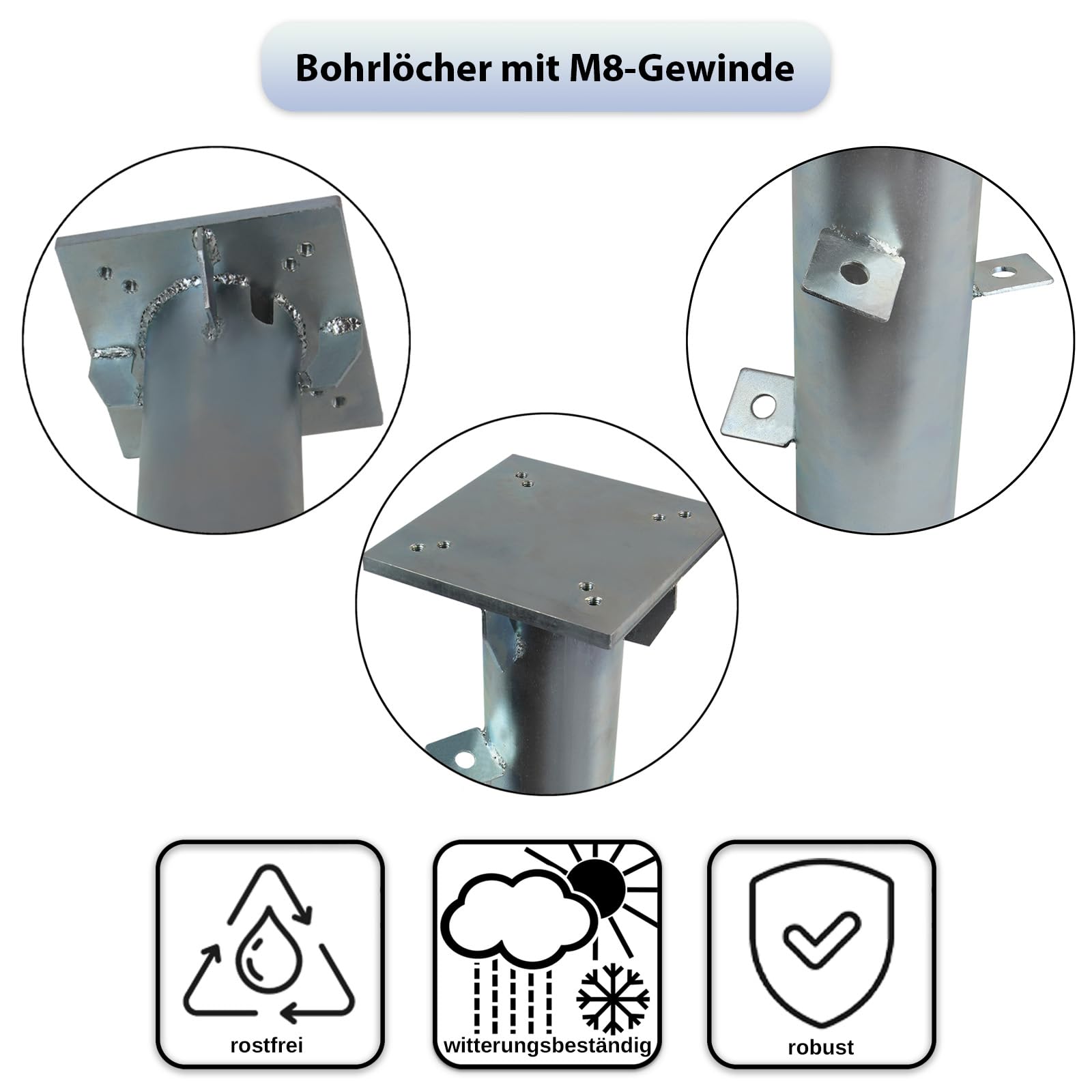 Montafox Universal Bodenhülse Bodenplatte zum Einbetonieren für Sonnenschirme Sonnenschirmständer Wäschespinne 7 Jahre Garantie auf Material*