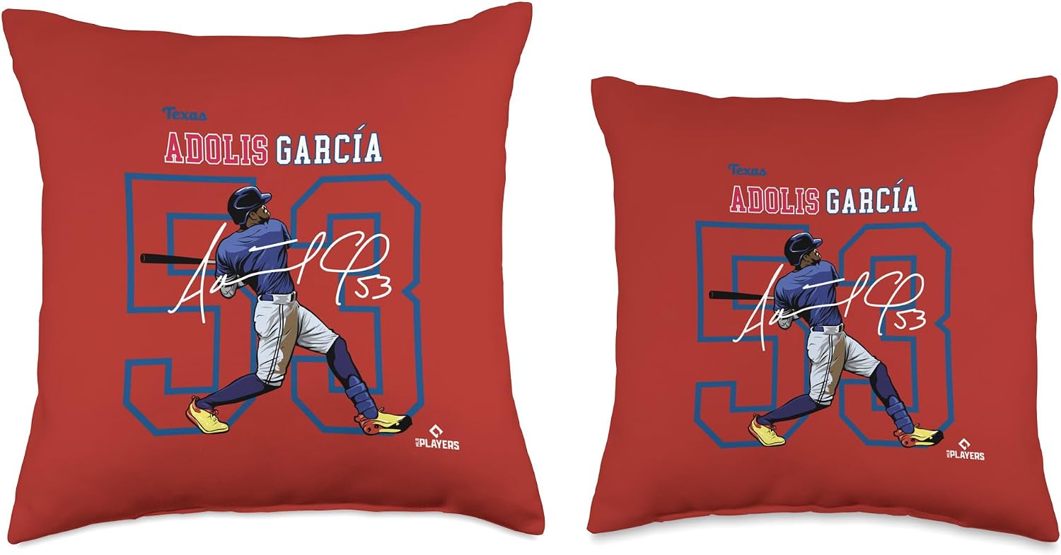Adolis Garcia | Texas Baseball Players | MLBAGA3004 Throw Pillow
