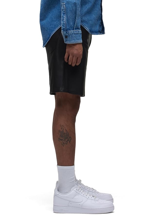 HUDSON Men's Clint Relaxed Short, Black Leather, 30 by HUDSON - Used condition - Image 2