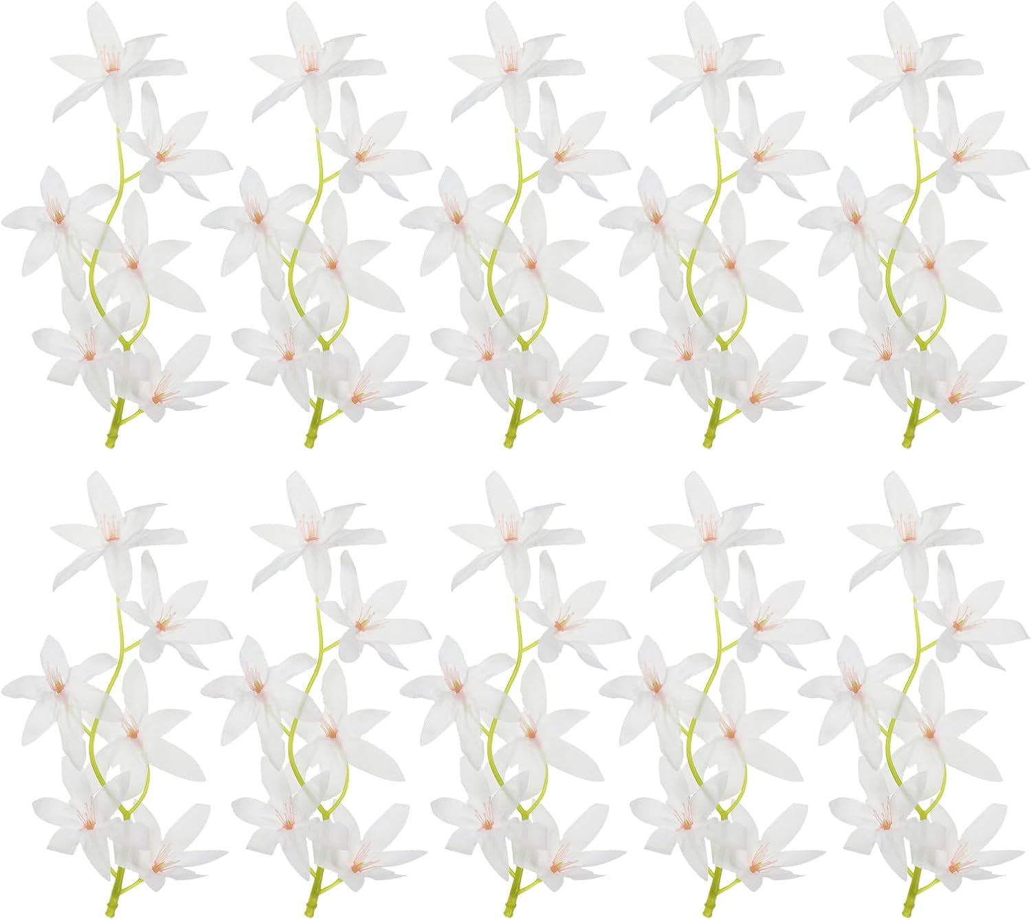 PATIKIL 7 Inch Artificial Orchid Flower, 16 Pcs Floating Candles Simulation Flower Cylinder Vase Fillers for Home Wedding Decoration, Blue