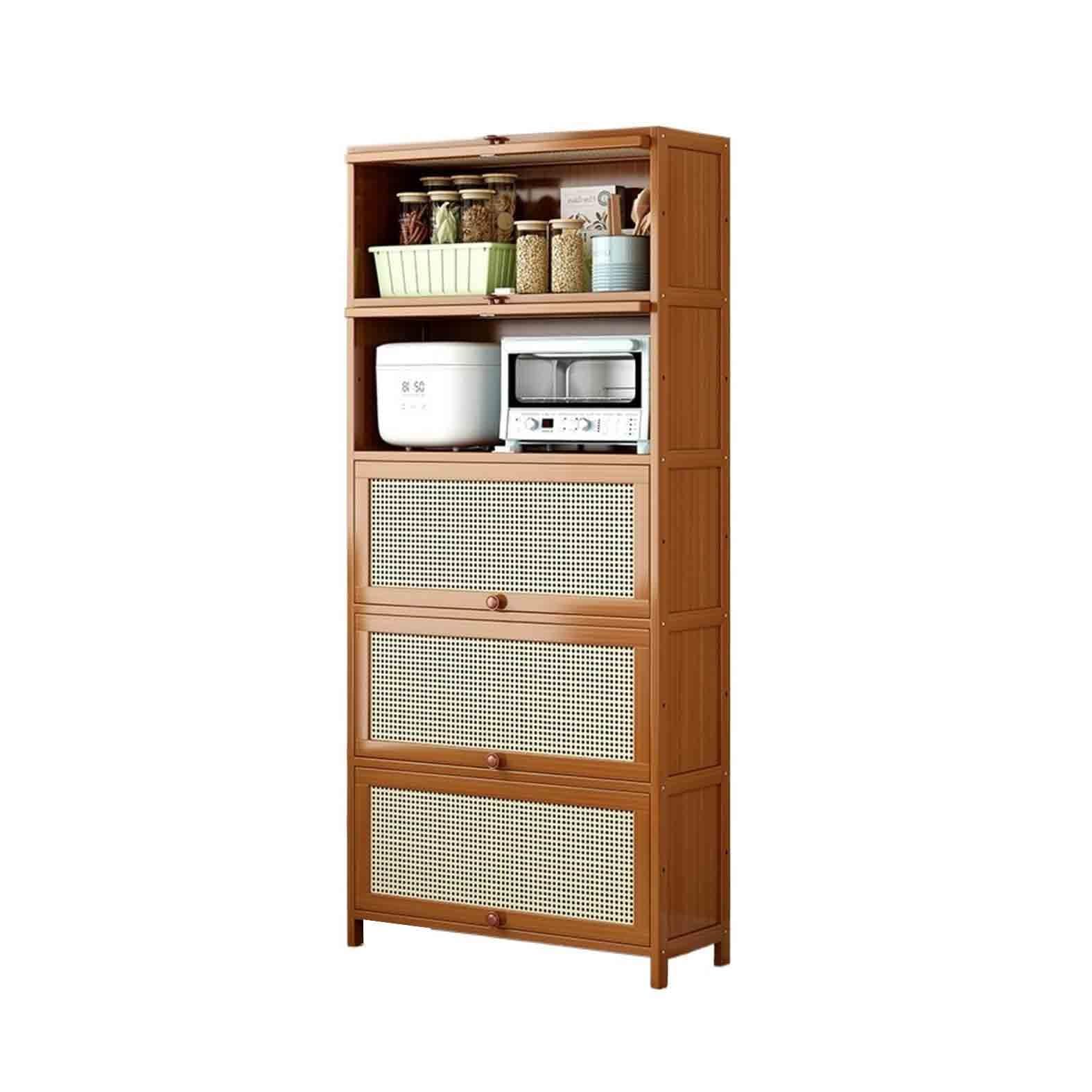 CWCQGH 5-tier Tall Kitchen Sideboard with Storage Compartments for Coffee and Tea 172cm High Hallway