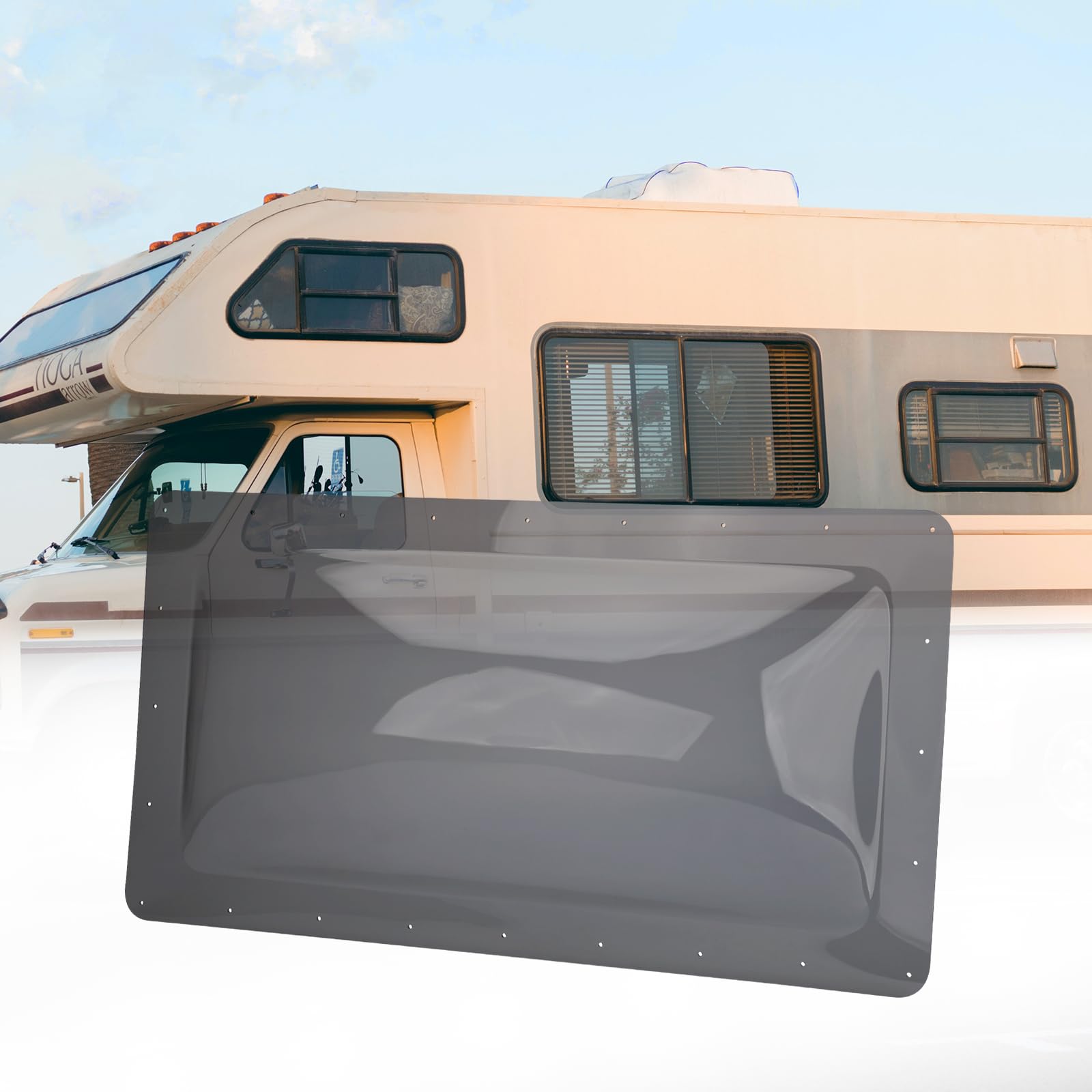 18" X 34" RV Skylight Replacement Dome - UV-Resistant Polycarbonate Cover For 14" X 30" Openings, Black