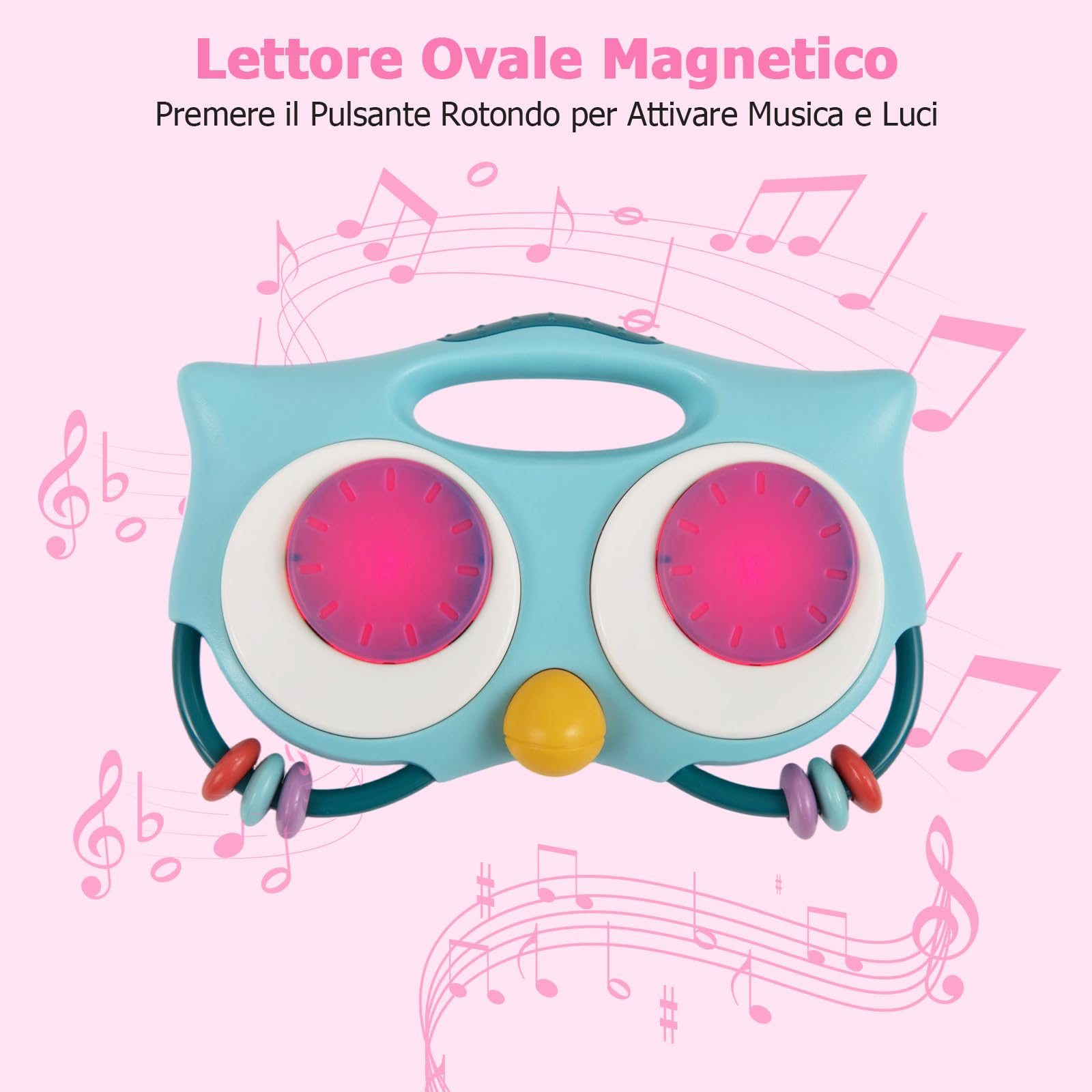 COSTWAY Primi Passi per Bambini, Girello Neonato con Giocattoli Montessori, Camminatore Educativo con Musica e Luci, Spazio di Conservazione, per Bambini 6-36 Mesi (Rosa, 57 x 42 x 45,5 cm)