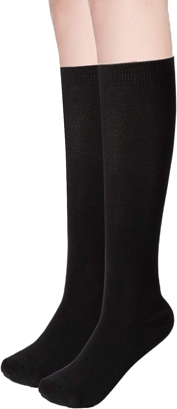 Women's Bamboo Casual Knee High Socks Seamless Toe Breathable Student/Teacher/Travel/Athletic Medium (Medium - 2 Pairs)