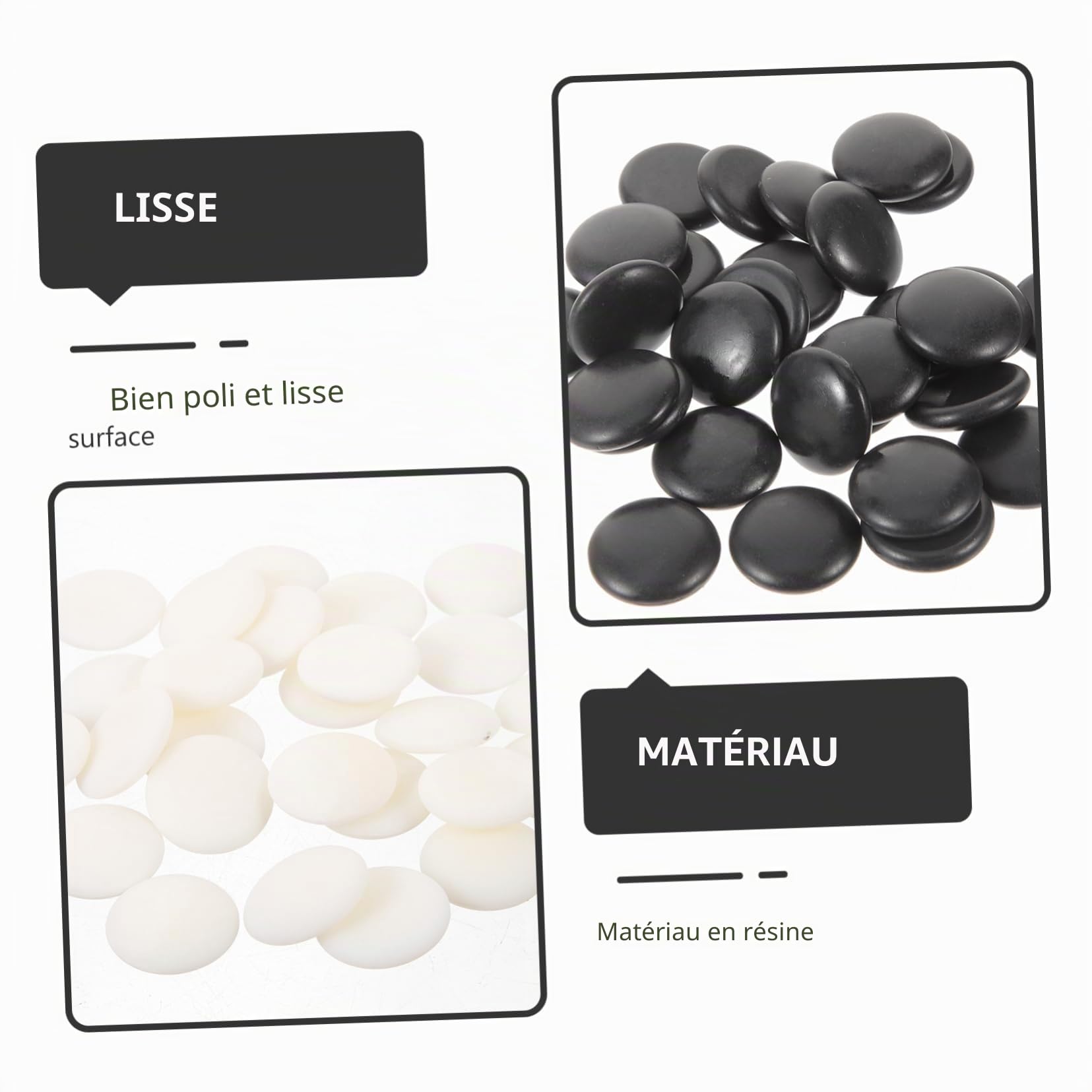 Yardwe 360 Pièces Petites Pièces D'Échecs Go en Résine Lisse Accessoires Artisanaux Résistants Aux Bris pour Jeux De Société Traditionnels Et Réunions Familiales