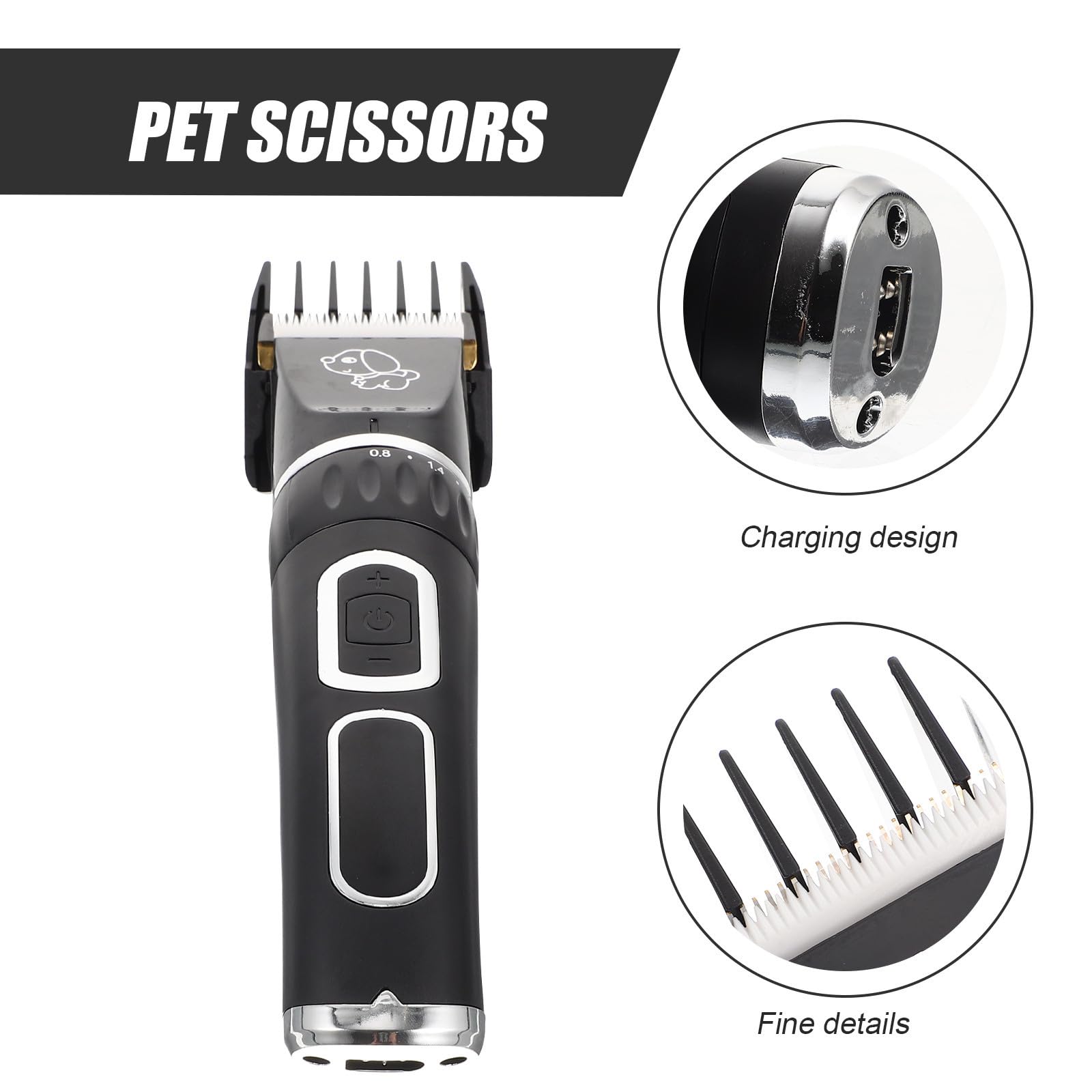 Cortapelos Eléctrico para Perros y Gatos Batería de 2000mah, Diseño Portátil y Cuchillas de Aleación de Titanio para Recorte Fino en Áreas Pequeñas
