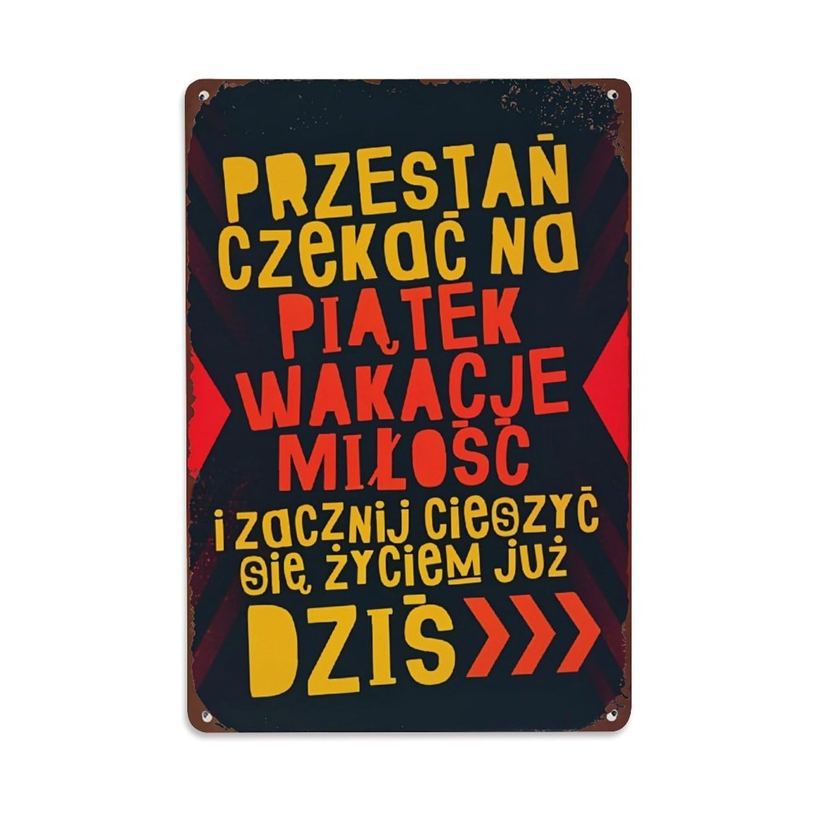 Jdfenggu Vintage Przestan Czekac Na Piatek Wakacje Milosc I Zaczniej Cieszyc Sie Zyciem Juz Dzis Retro Metal Tin Sign, Decor Art Poster For Bar, Home, Man Cave, Kitchen, Laundry Room Gift 8X12inch