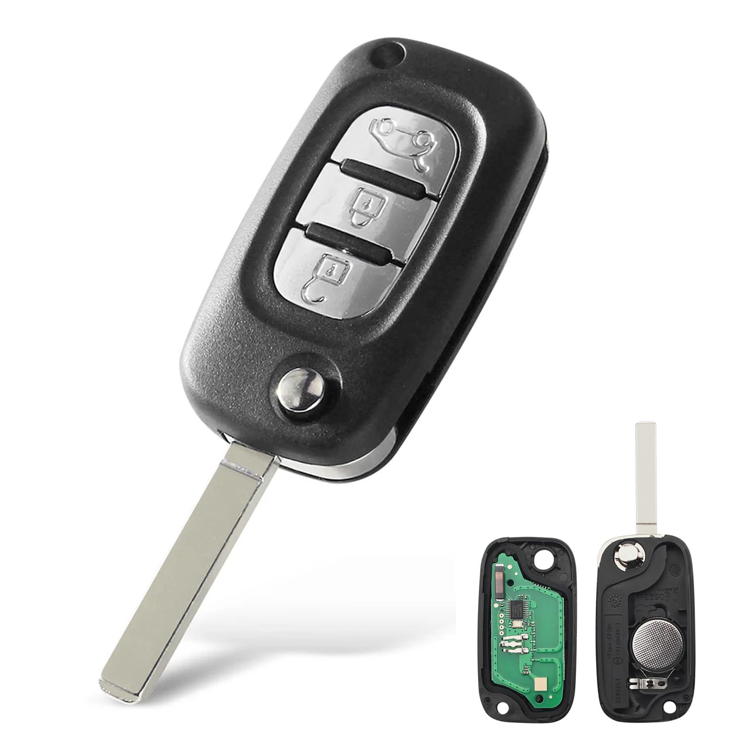 Custodia Telecomando Chiave Auto Per Renault Clio 3, Modus, Twingo 2, Master, Kangoo