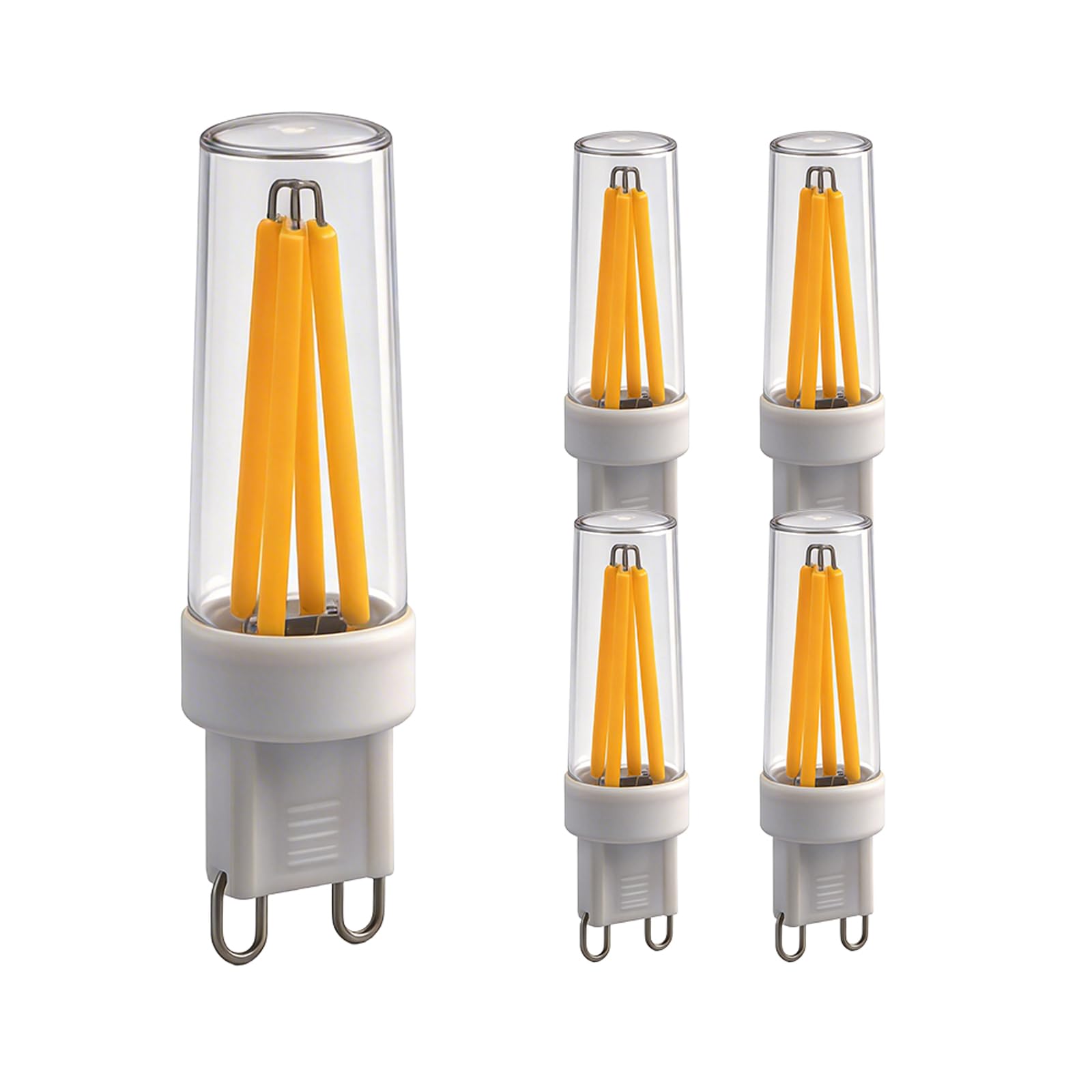 Ruiandsion G9 LED-Lampe 10er‑Pack, 4W 2700K Warmweiß, AC 220‑240V, stoßfestes PC-Material, geeignet für Unterbauleuchten, Dunstabzugshauben, Schreibtischlampen
