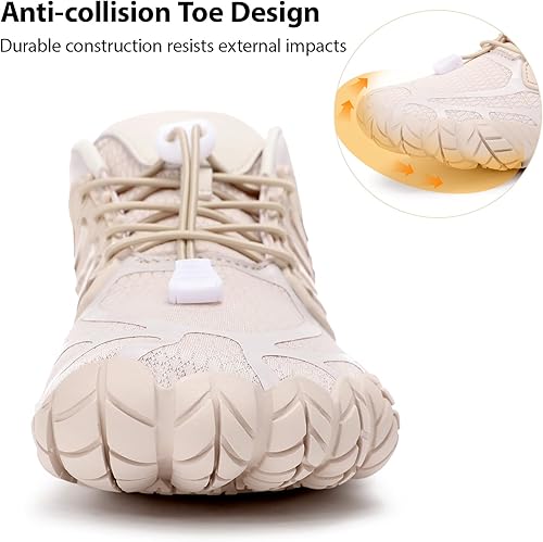 Vista 4 de Zapatos de senderismo para mujer, puntera ancha, cero caída, minimalistas, para entrenamiento, entrenamiento cruzado, senderismo, calzado con tierra