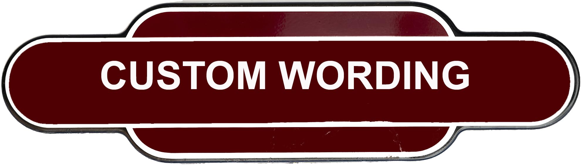 Railway Station Totem Sign, Stations Or Personalised Metal, Multiple Colours and Sizes, Rust-Proof (405X105 MM, Custom)
