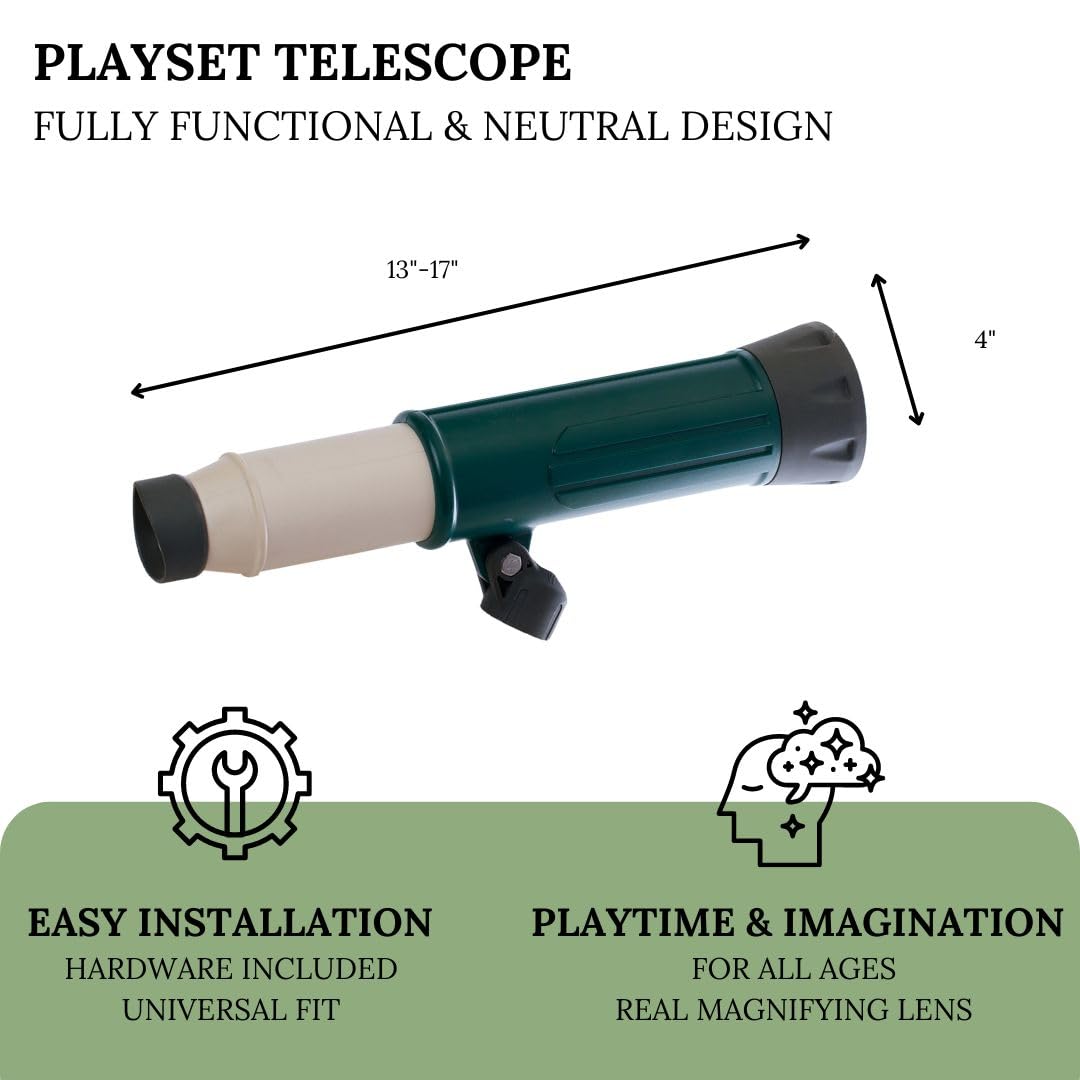 KIDWISE Telescope Accessory for Backyard Playset, Multiple Color Options, Neutral Design (Green)