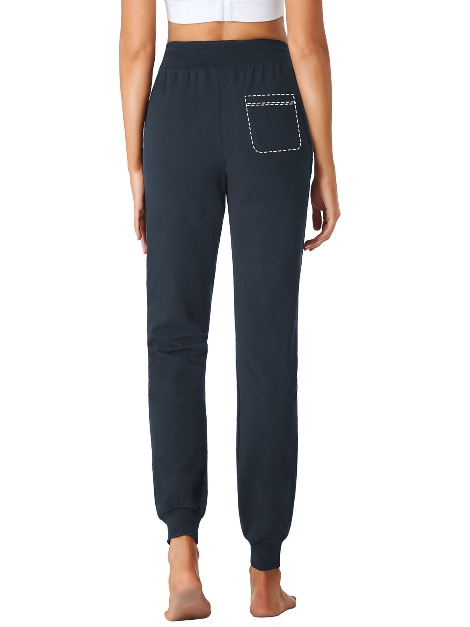 SEVEGO Pantalon de Jogging Femme Survêtement Sport en Coton Cordon de Serrage avec Poches Elastique