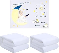 Boao 2 Pcs Sublimation Baby Blankets 30 x 40 Inch Blank White Baby Receiving Blanket Fuzzy Soft Warm Blanket Infant Newborn Blanket for Crib Stroller DIY