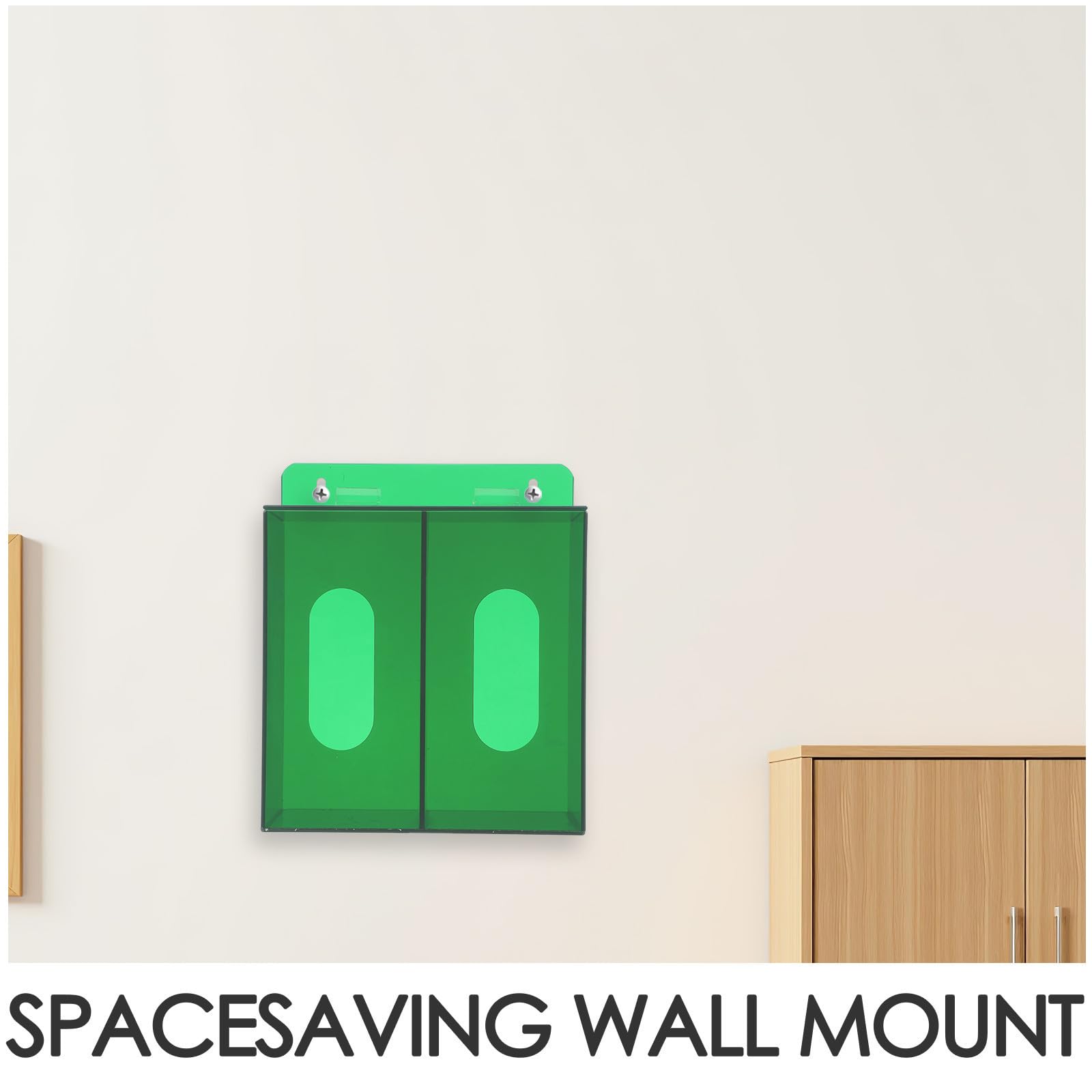 NUOBESTY Porta Mascherine e Guanti in Acrilico Blu con Montaggio a Muro, Design Moderno con Doppio Scomparto e Bordi Arrotondati per Ospedali e Ingressi, Salvaspazio