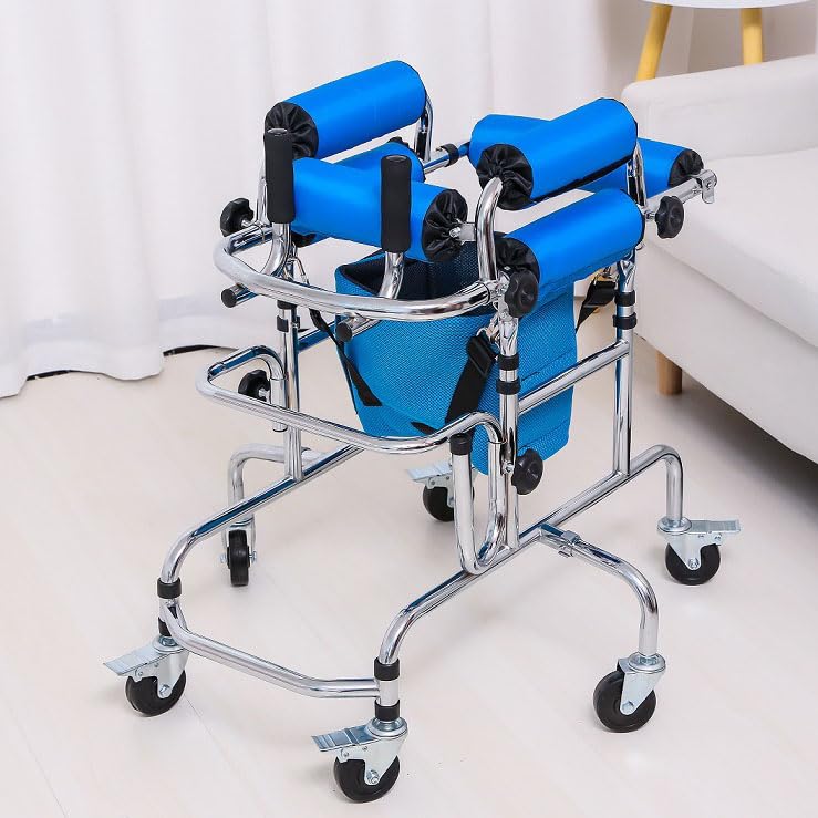 Andador con ruedas para niños para rehabilitación y soporte de movilidad, altura ajustable para niños en crecimiento, diseño ligero y estable para uso en interiores y exteriores