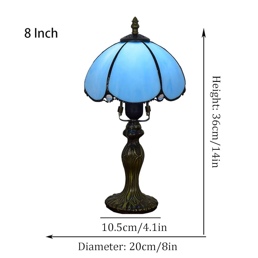 ティファニースタイルテーブルランプ電気スタンドガラスランプシ \r青のトンボ女5 ティファニースタイル テーブルランプ ブルー ステンドグラス