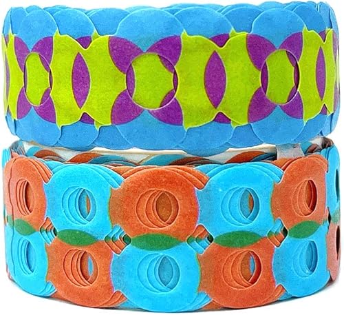 Miniatura 3 de allydrew Cinta adhesiva Washi hueca con diseño geométrico brillante 131ft de longitud total juego de 2 círculo y burbujas