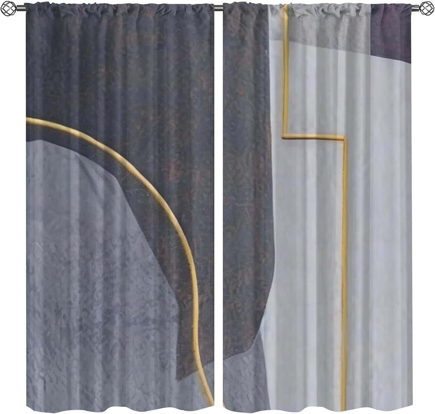 Rideau occultant thermique motif marbre 3D à oeillets
