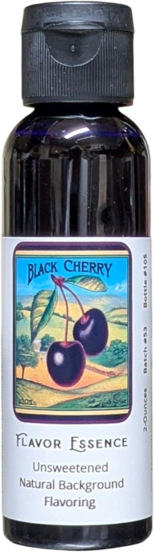 BLACK CHERRY Flavoring by Flavor Essence (Unsweetened, Natural Background Flavoring) 2 Oz. |For Beverages/Food: coffee/tea, shakes, smoothies, bar drinks --baking, doughs, batters, frostings, yogurt