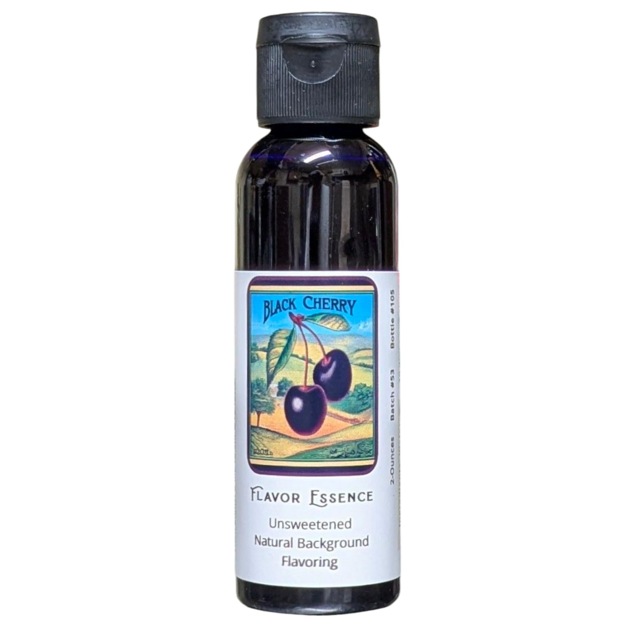 BLACK CHERRY Flavoring by Flavor Essence (Unsweetened, Natural Background Flavoring) 2 Oz. |For Beverages/Food: coffee/tea, shakes, smoothies, bar drinks --baking, doughs, batters, frostings, yogurt