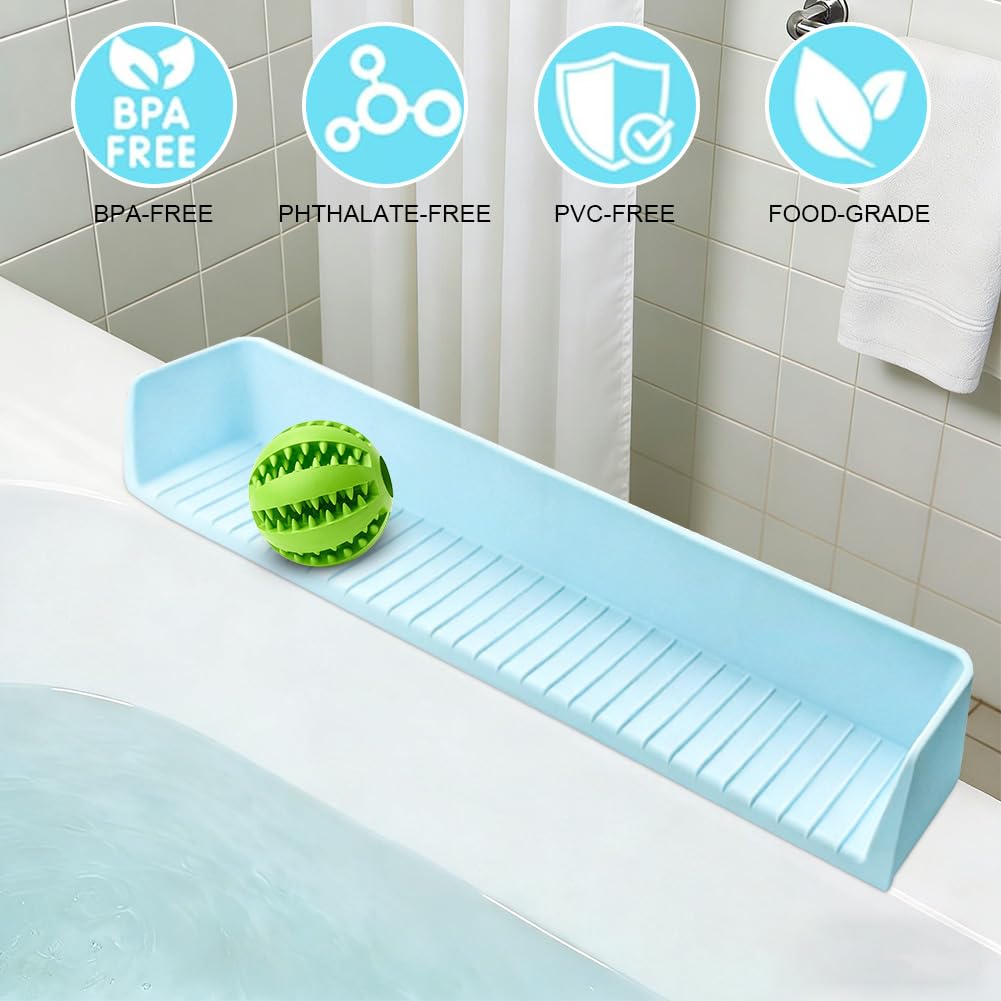 Protection Anti-éclaboussures Baignoire Enfant en Silicone avec 11 Ventouses – Barrière Anti-Eau & Support Jouets pour Baignoire, Garde Éclaboussures, Installation Facile, Garde Salle de Bain Sèche