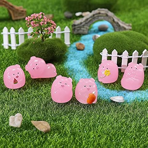 AMIORO Car Interior Accessories Little Cute Pig Decoration Piggy Rearview Mirror Ornaments (Luminous Pig) Cover
