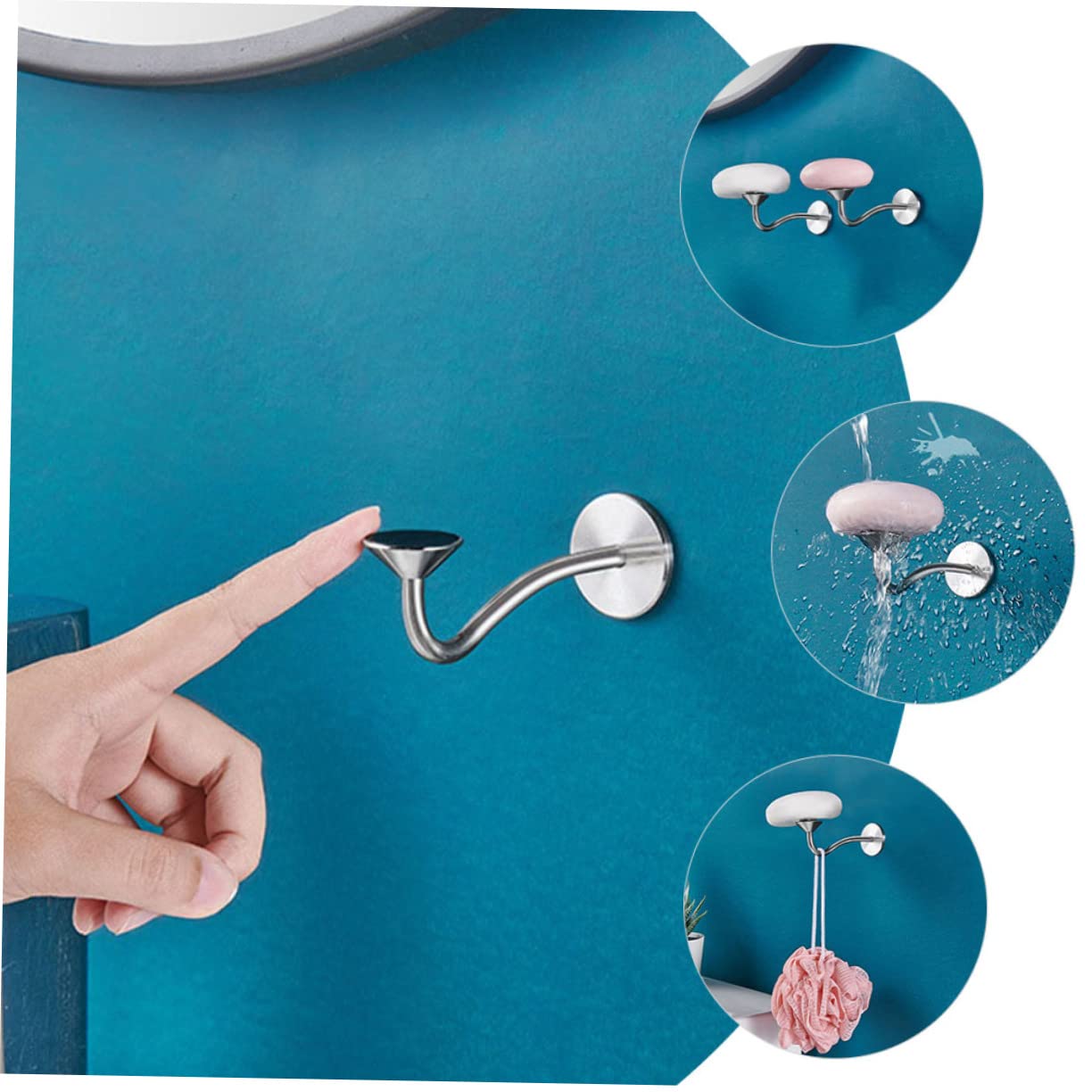 PRETYZOOM Porta Sapone Magnetico Da Parete Per Doccia Da Bagno 3 Pezzi