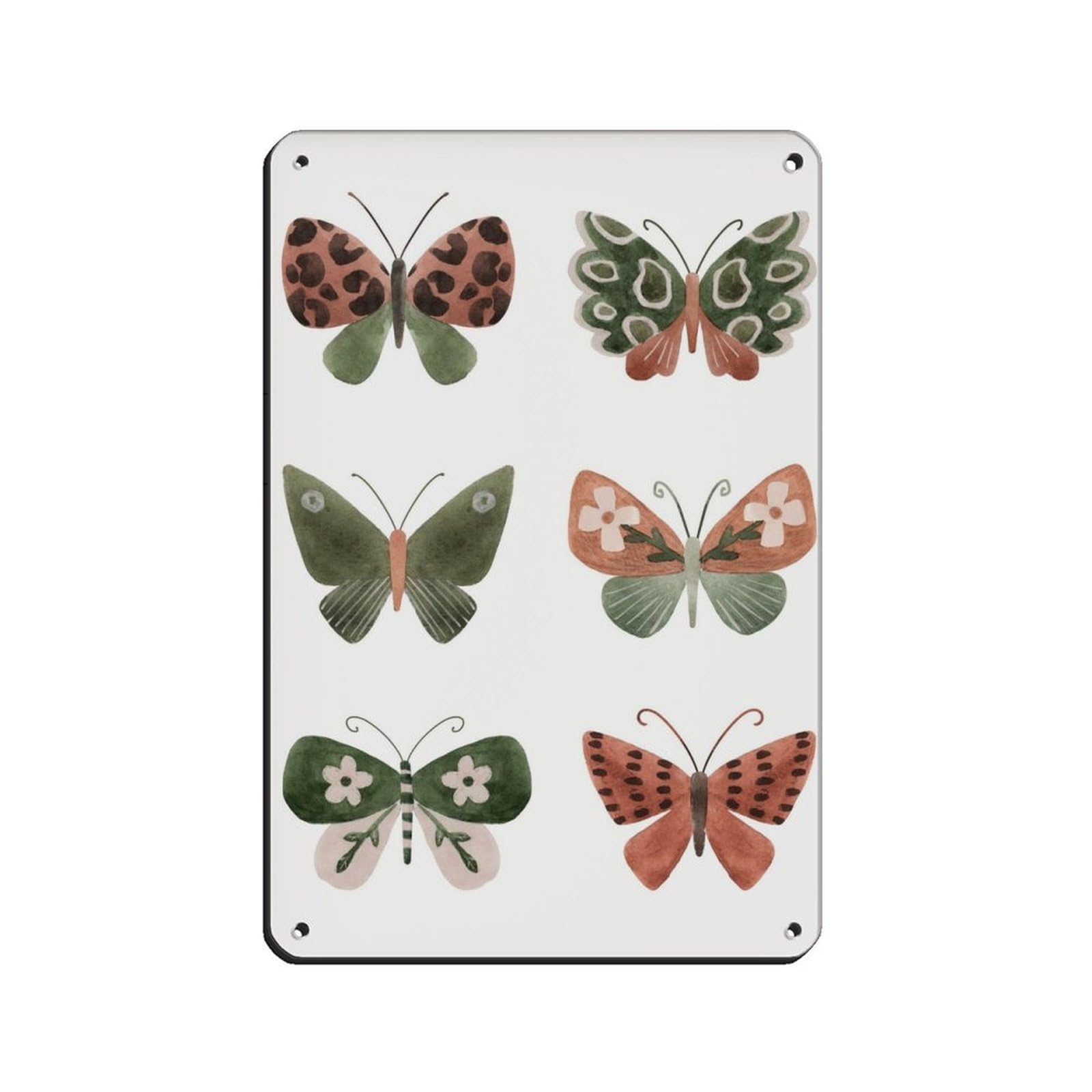 Lxwnze 20L X 30W Cm Butterfly Nursery Decor Poster Retro Poster Metal Tin Sign Chic Art Retro Iron Painting Bar People Cave Cafe Family Garage Poster Wall Decoration 8X12inch(20X30cm)