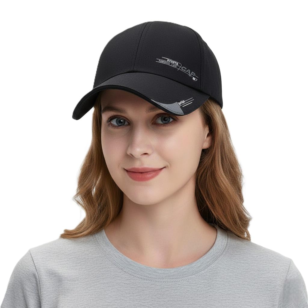 frackson Breathable Cotton Men Sun Visor Cap Baseball Adjustable Sport Summer for Golf Tennis Cricket Cycling Running Gym Sun UV Protection (White Sport Style)-picture-32