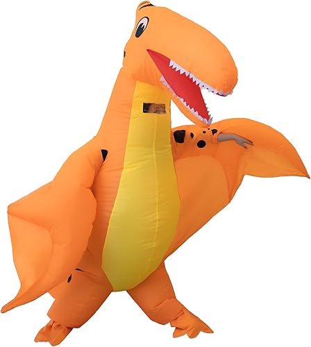Miniatura 4 de Disfraz inflable de dinosaurio para adultos, traje realista de T-Rex, disfraz de dinosaurio para fiestas de niños y Halloween (dinosaurio-Y)