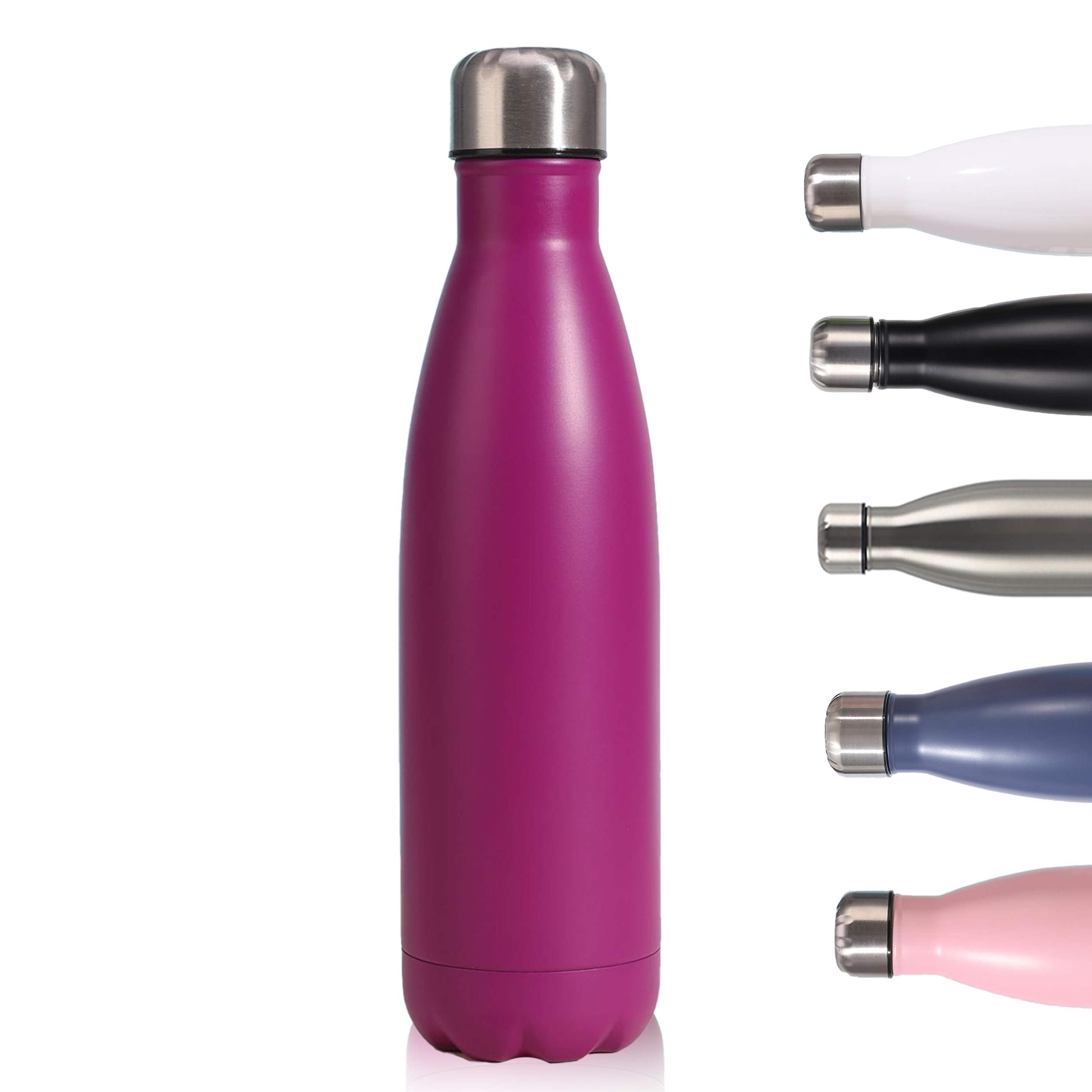 Insulated Water Bottle,500ml/17oz Stainless Steel Double Wall Metal Leak Proof Vacuum Flask,Keep Hot & Cold Drinks,Drinking Thermal for Outdoor Sports Camping Cycling for Kids &Adults (Purple) — image 1