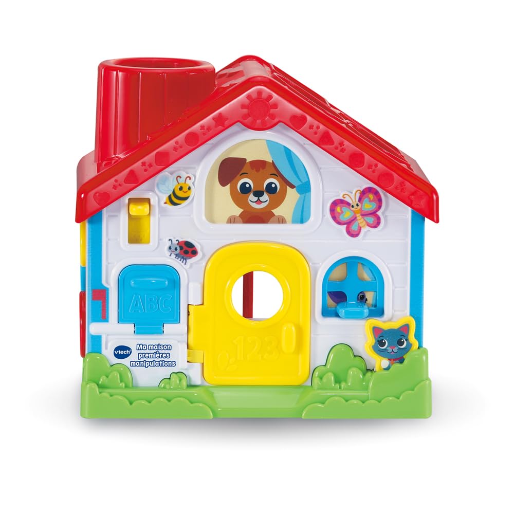 VTech - Ma Maison Premières Manipulations, Jouet Sensoriel Fabriqué avec des Matériaux Plus Durables, Trieur de Formes, Jeux d'Éveil et de Motricité Fine, Cadeau Bébé Dès 9 Mois - Contenu en Français