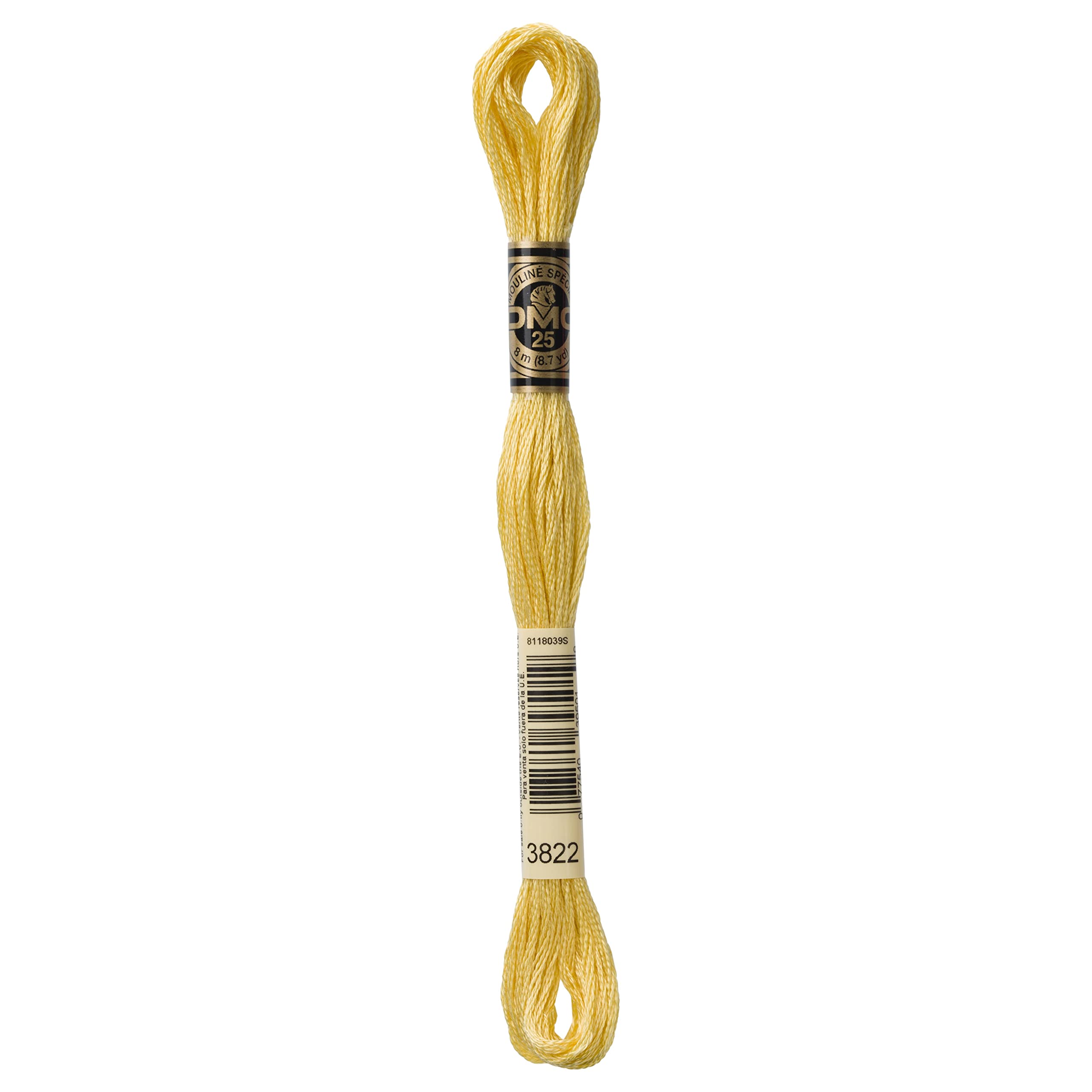 DMC 6-Strand Embroidery Cotton Floss, Light Straw