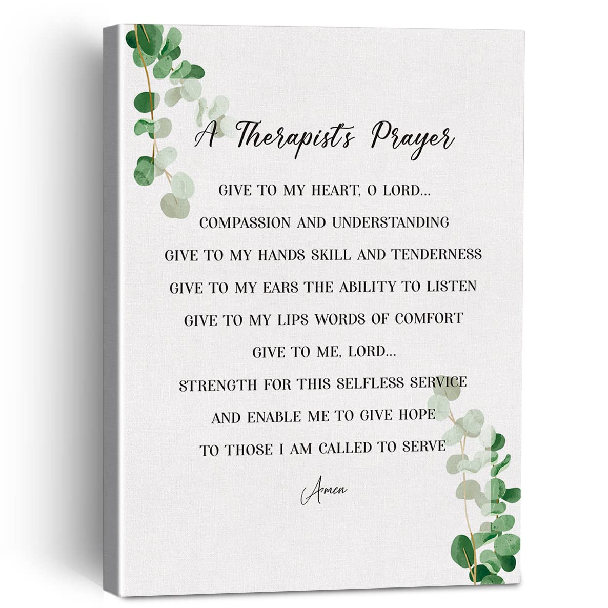 a Therapist's Prayer Poem Canvas Painting Framed Wall Art Decor for Living Room Bedroom, Christian Therapist Canvas Poster Print Decorative Gift
