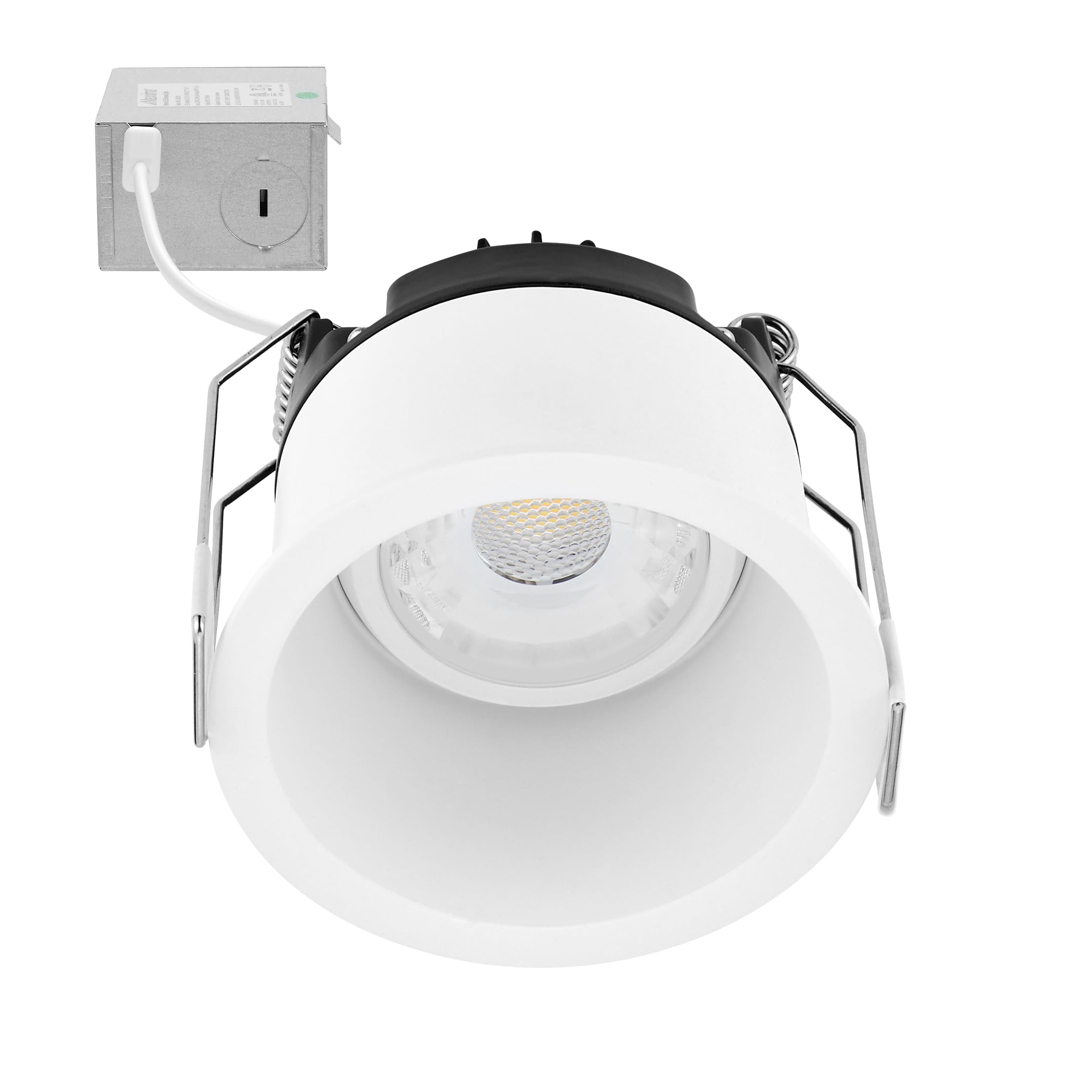 Maxxima 2" 5 CCT Adjustable Slim Recessed LED Regressed Eyeball Gimbal Downlight 600 Lumens Color Select 2700K/3000K/3500K/4000K/5000K, 360° Rotation