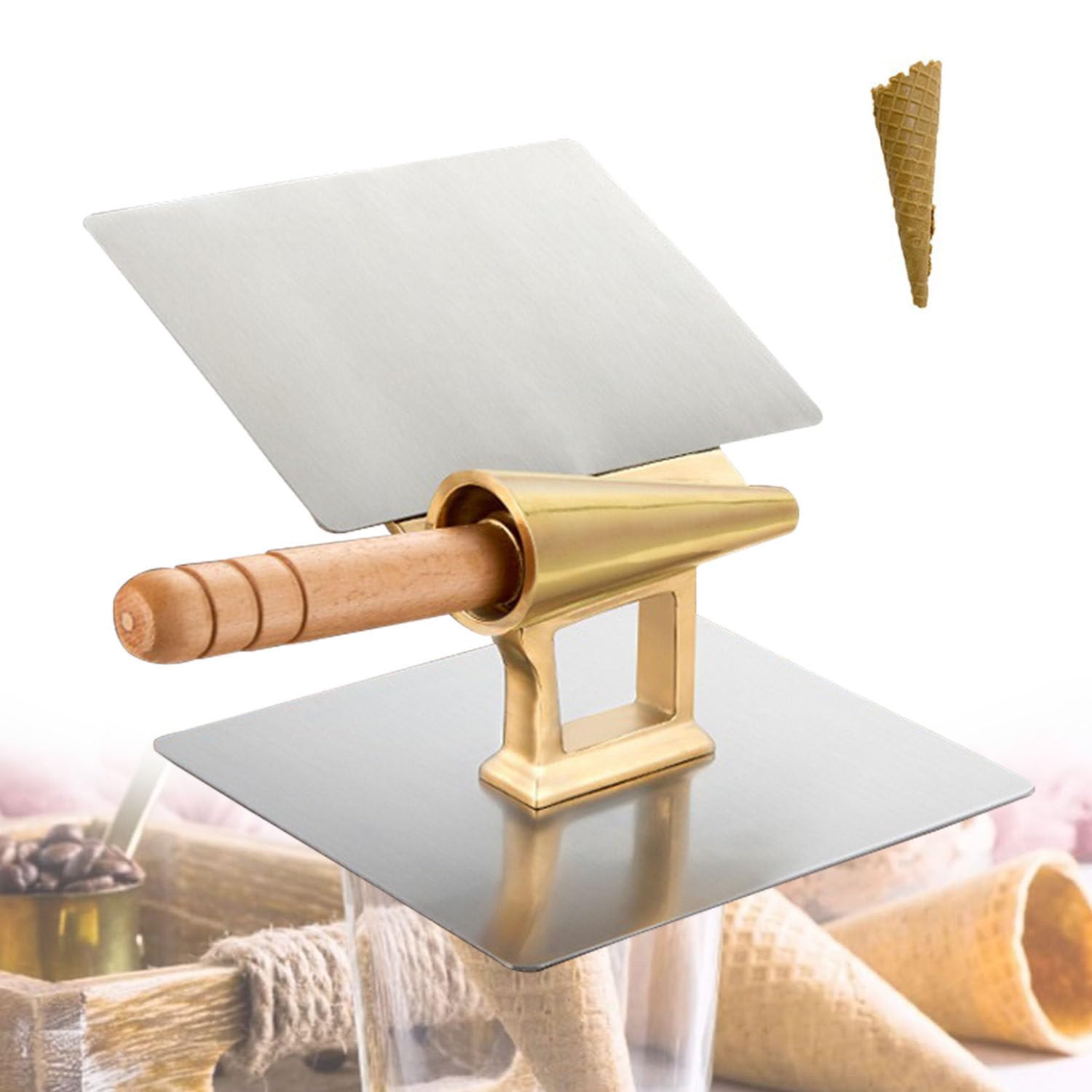 Yxyljoz Cream Ice Cone Roller Moulds, 41Mm Waffle Cone Molds, Commercial Ice Cone Maker, Baking Cooking Tool Accessories, For Diy Ice Waffle Cones, Cones, Pizza